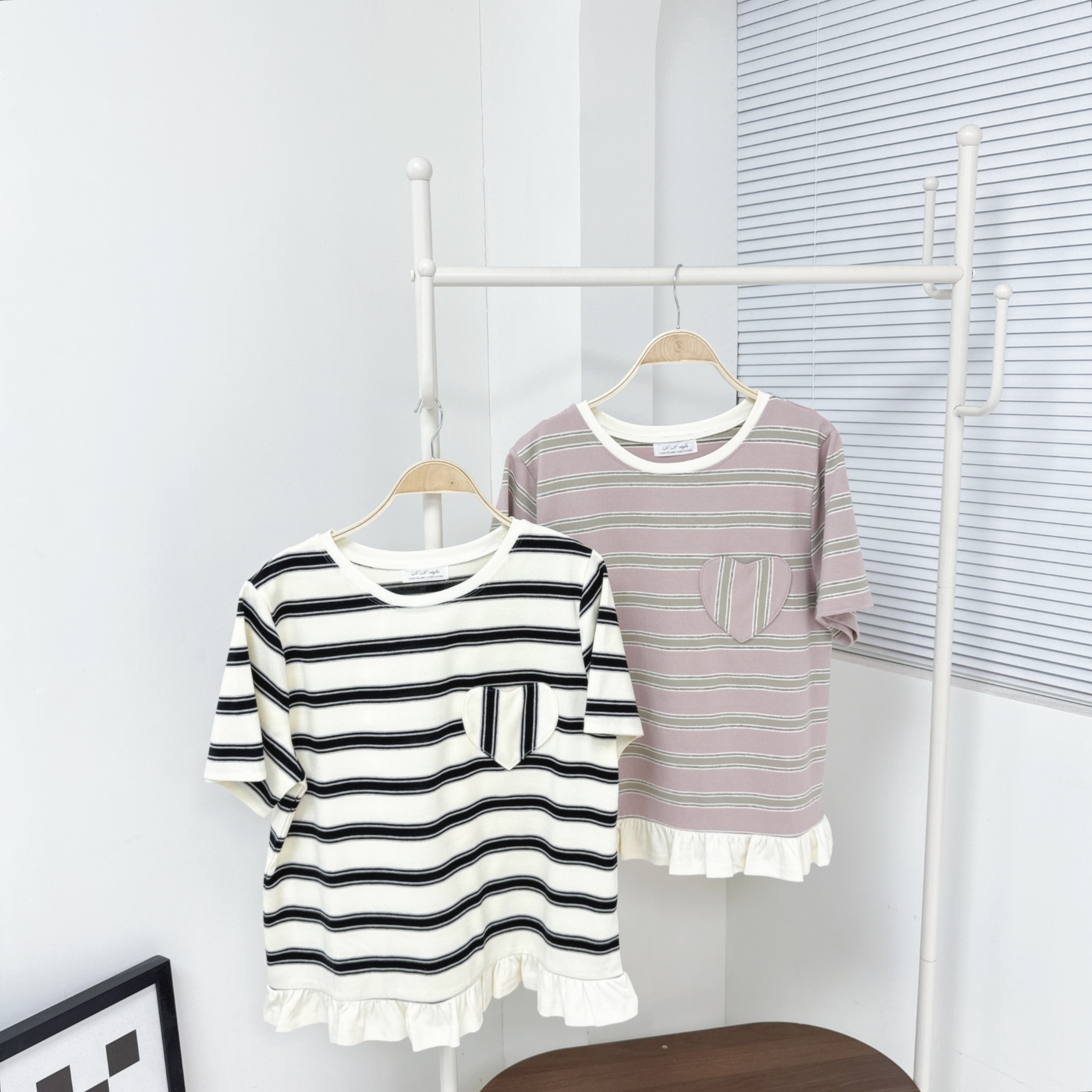 【廠家制】橫間心心袋短袖TOP (S3-S4)