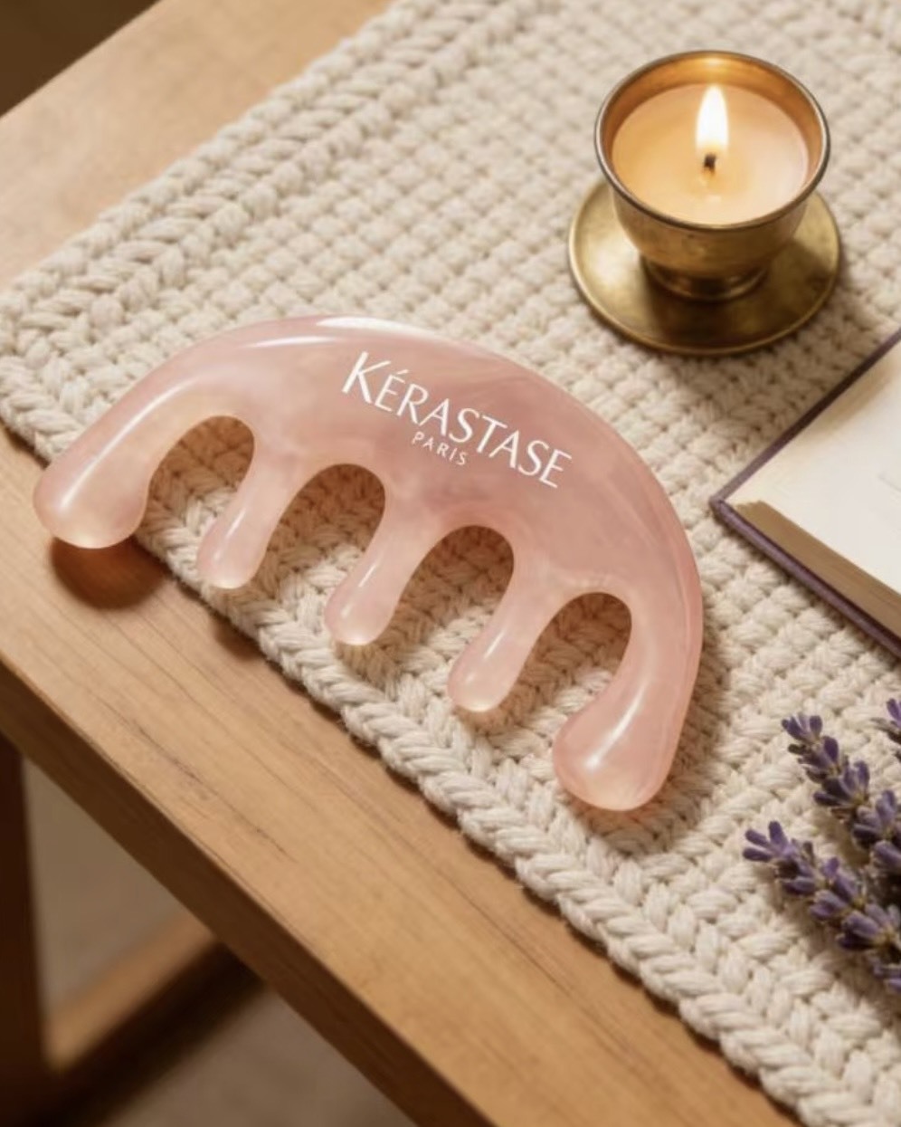 KERASTASE 巴黎 卡詩 釉光 香頌 玫瑰 護髮精油 45ml 櫻花粉 按摩梳