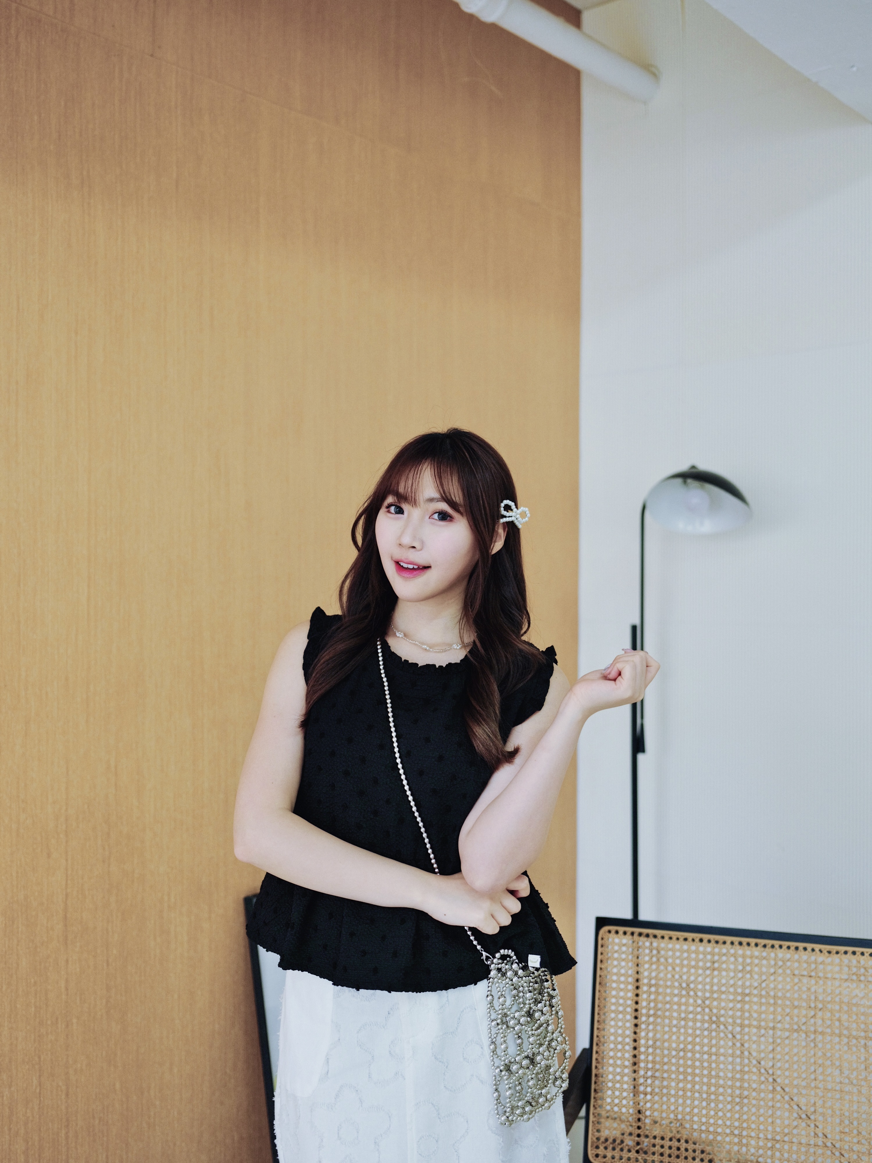 兩色 / 荷葉邊皺皺小粒背心 / Popcorn Texture Ruffle Hem Shell Top