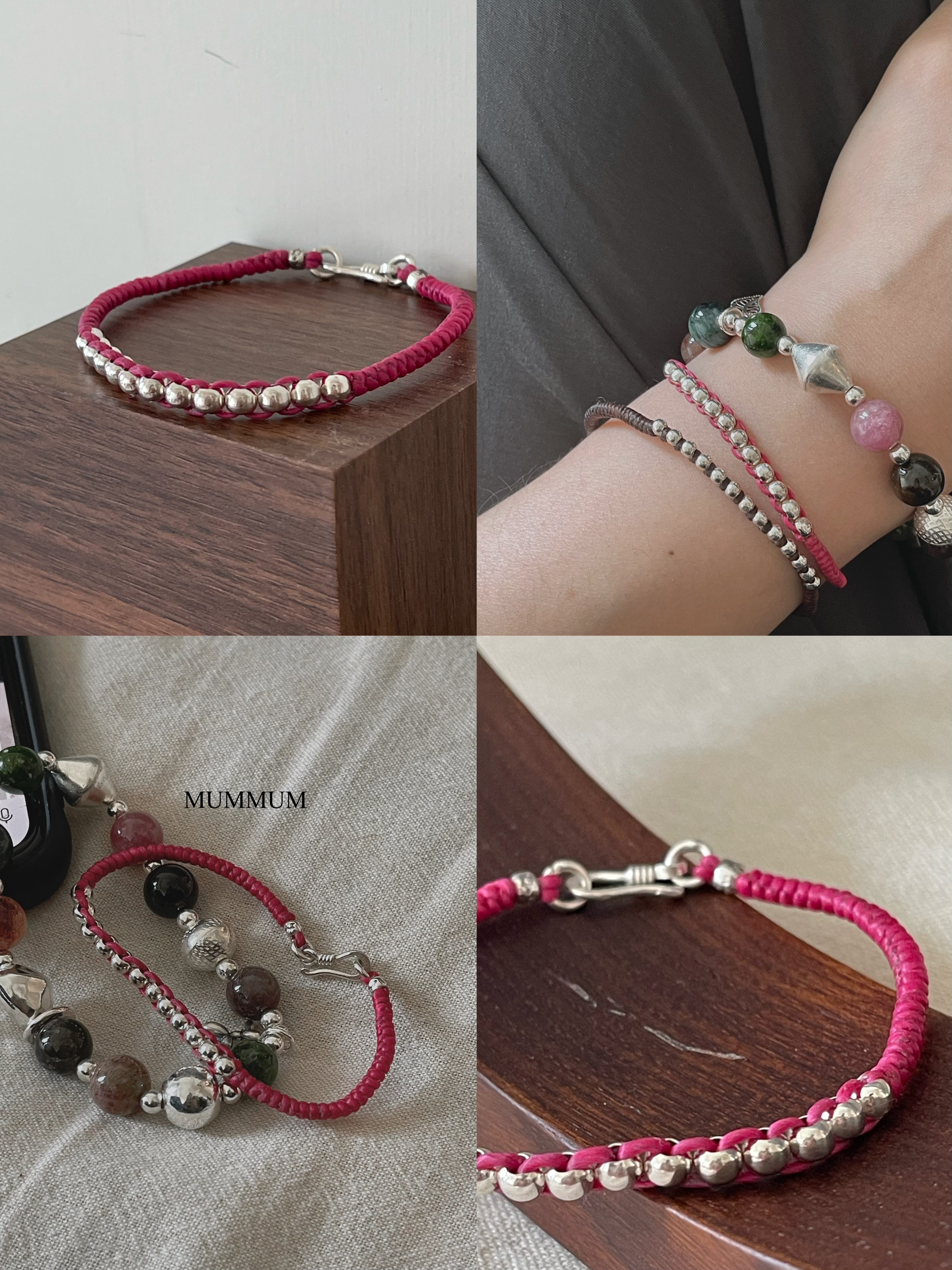 SL13332/粉紅色小圈圈手繩