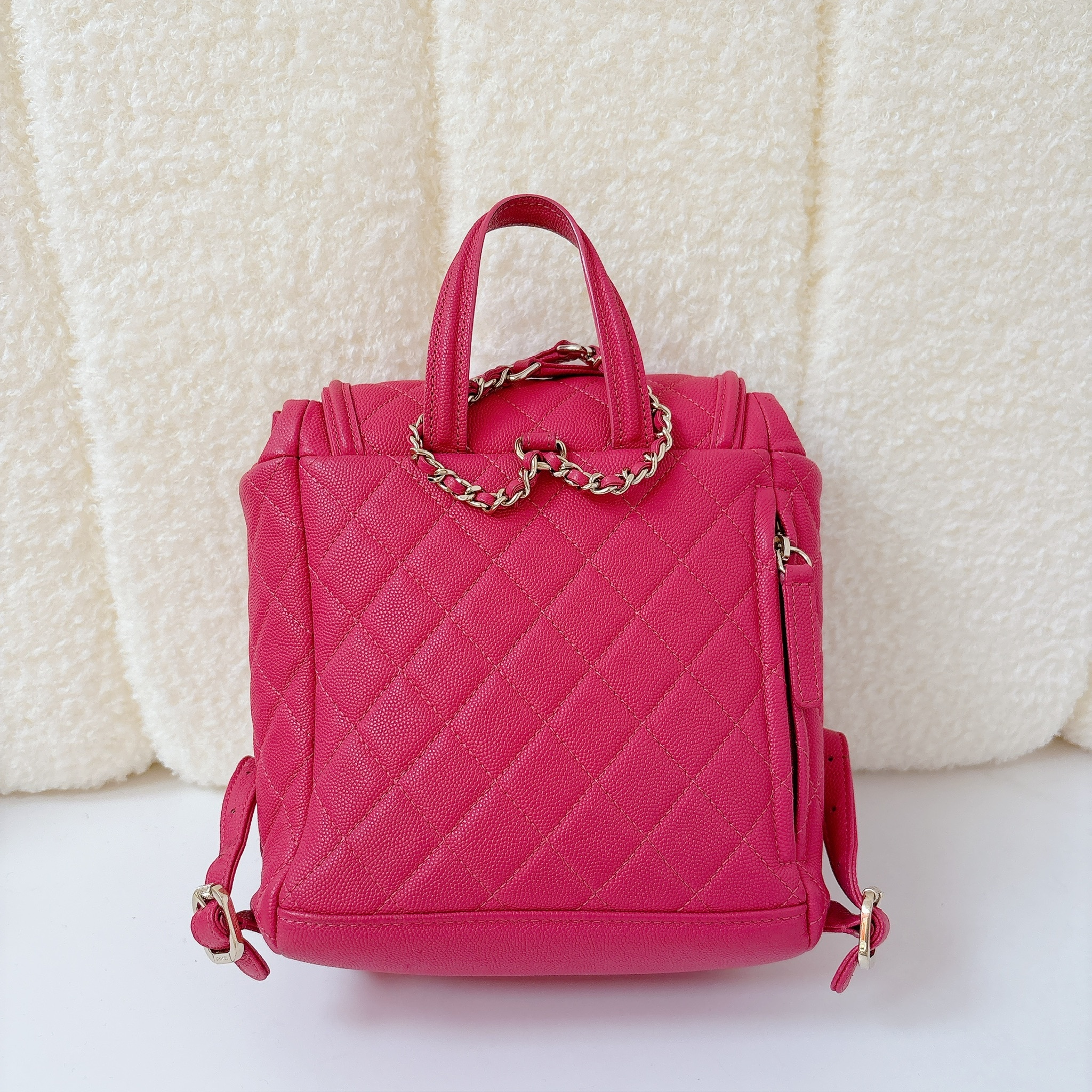 Chanel CC Filigree Backpack - Raspberry Pink / GHW