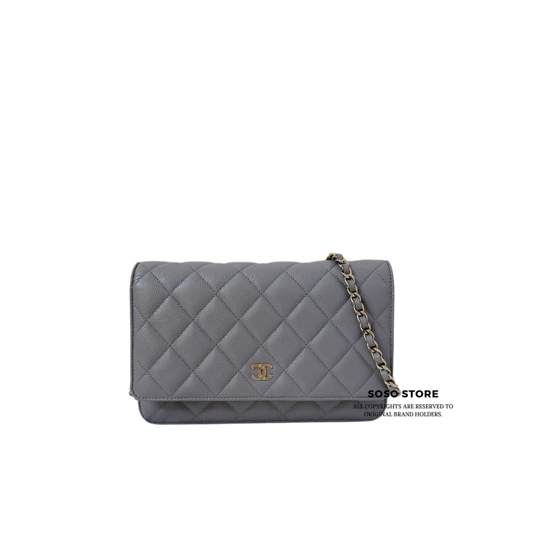 Chanel Classic Wallet on Chain - Grey / SHW