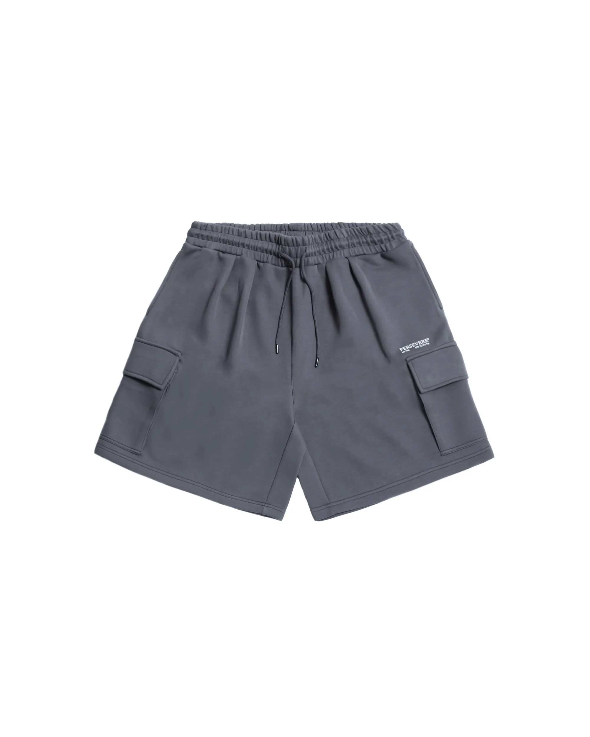 PERSEVERE LOOSE-FIT COTTON SHORTS - DARK GRAY