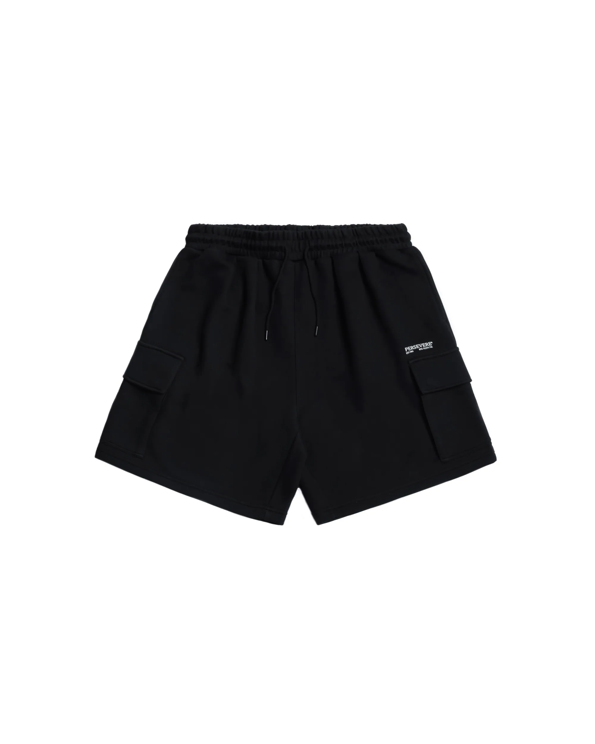 PERSEVERE LOOSE-FIT COTTON SHORTS - BLACK