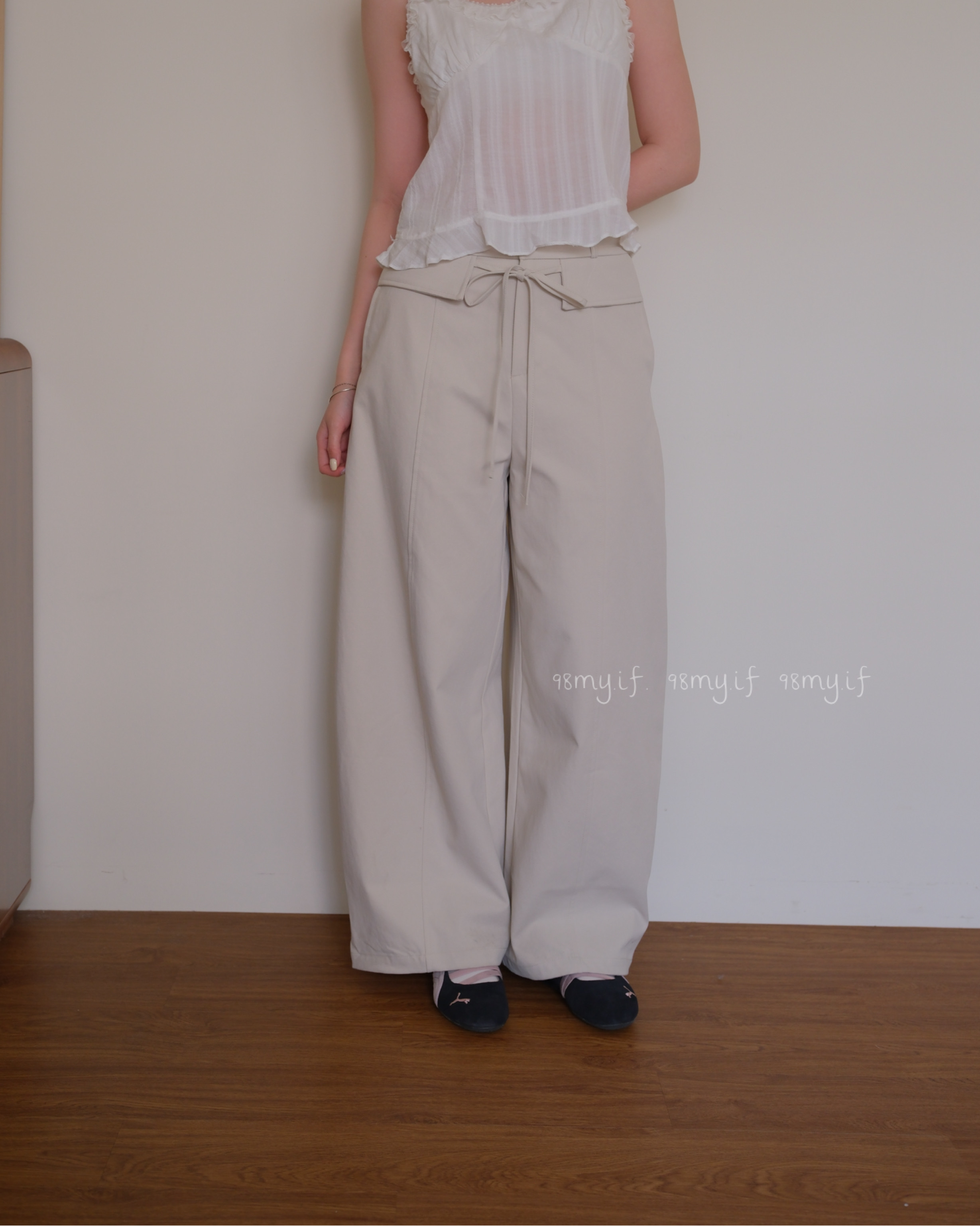 A10 設計小裙擺 繭型褲