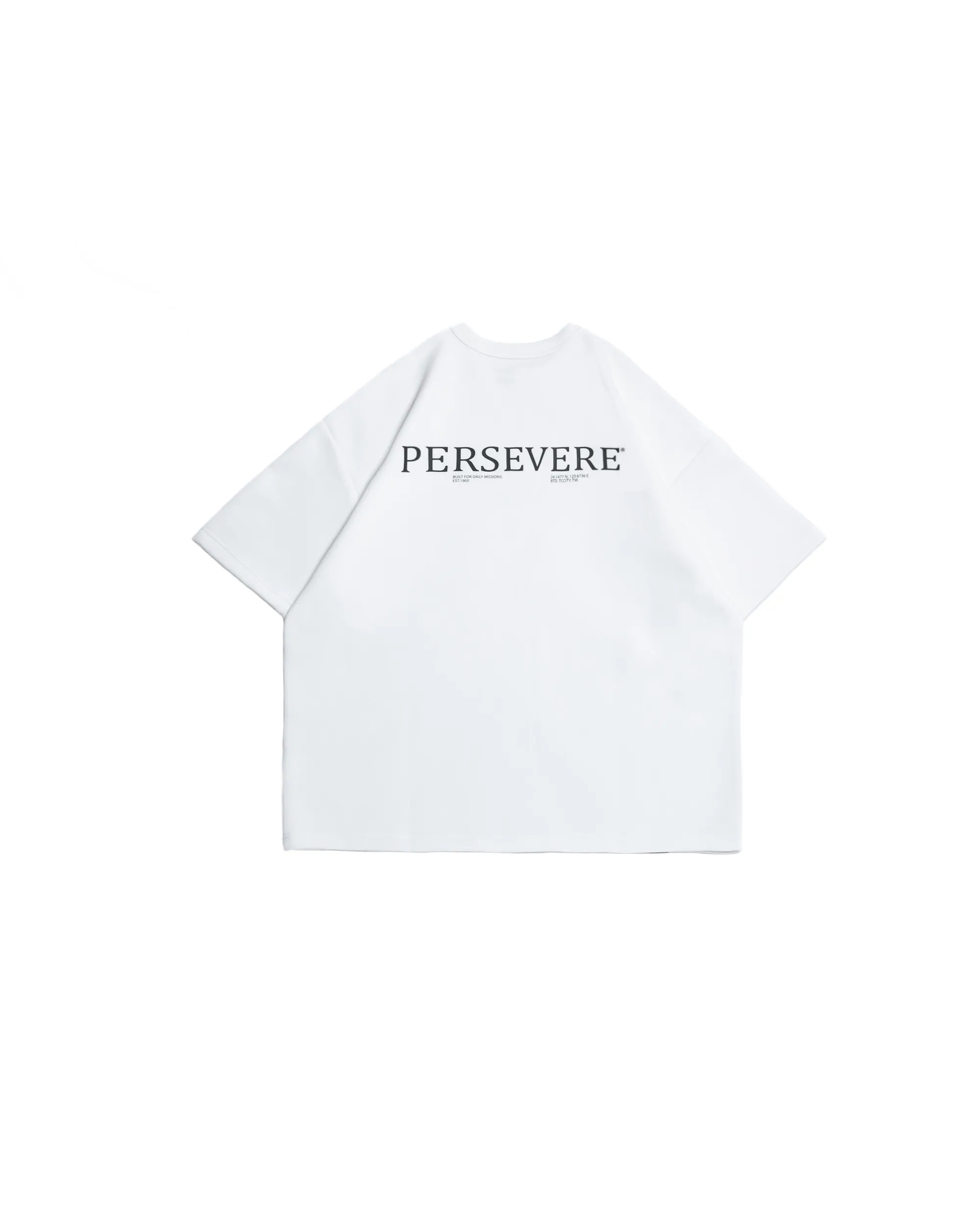 PERSEVERE LOOSE-FIT COTTON T-SHIRT - WHITE