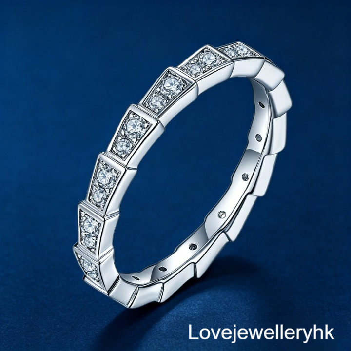 全圈莫桑鑽蛇骨款排戒      R05C062