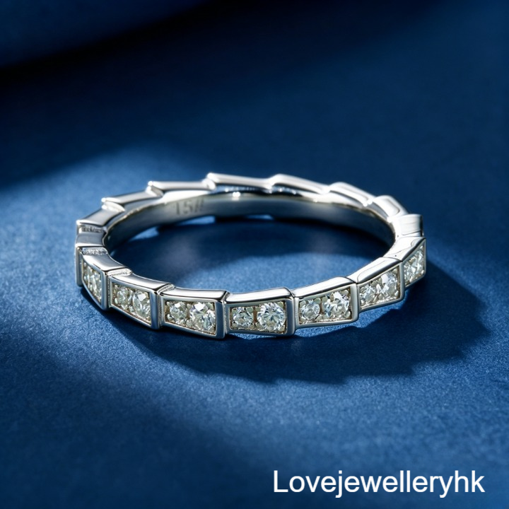 全圈莫桑鑽蛇骨款排戒      R05C062