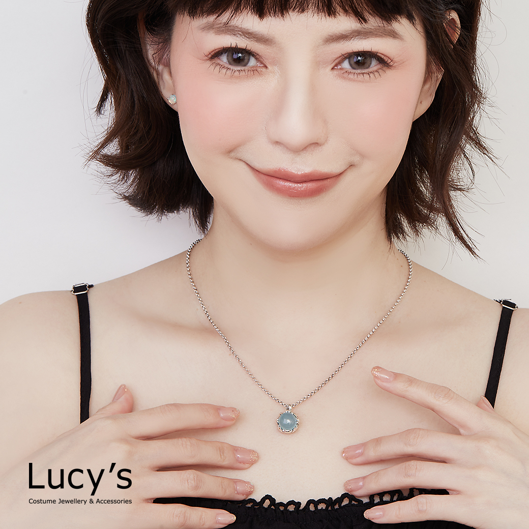 925純銀 愛冠冕藍玉髓 硫化項鍊 (98386)