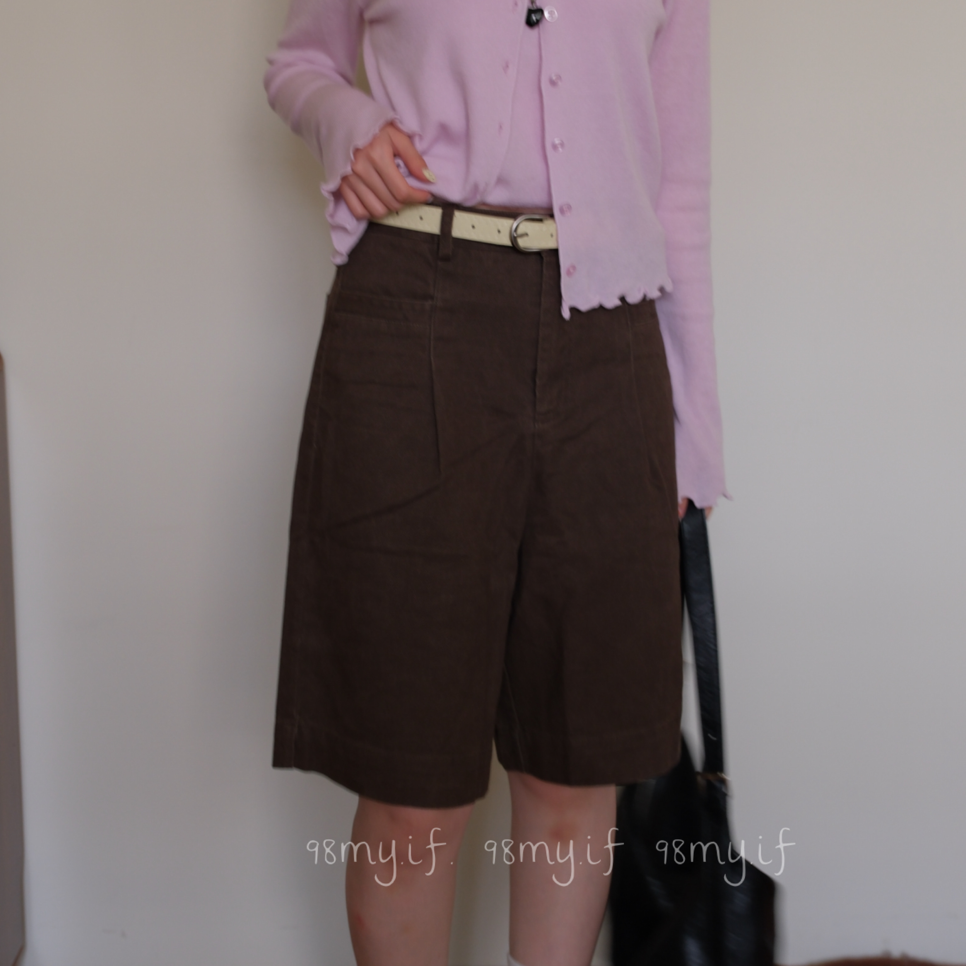 A07 🍫版型超好 ！折線巧克力五分褲