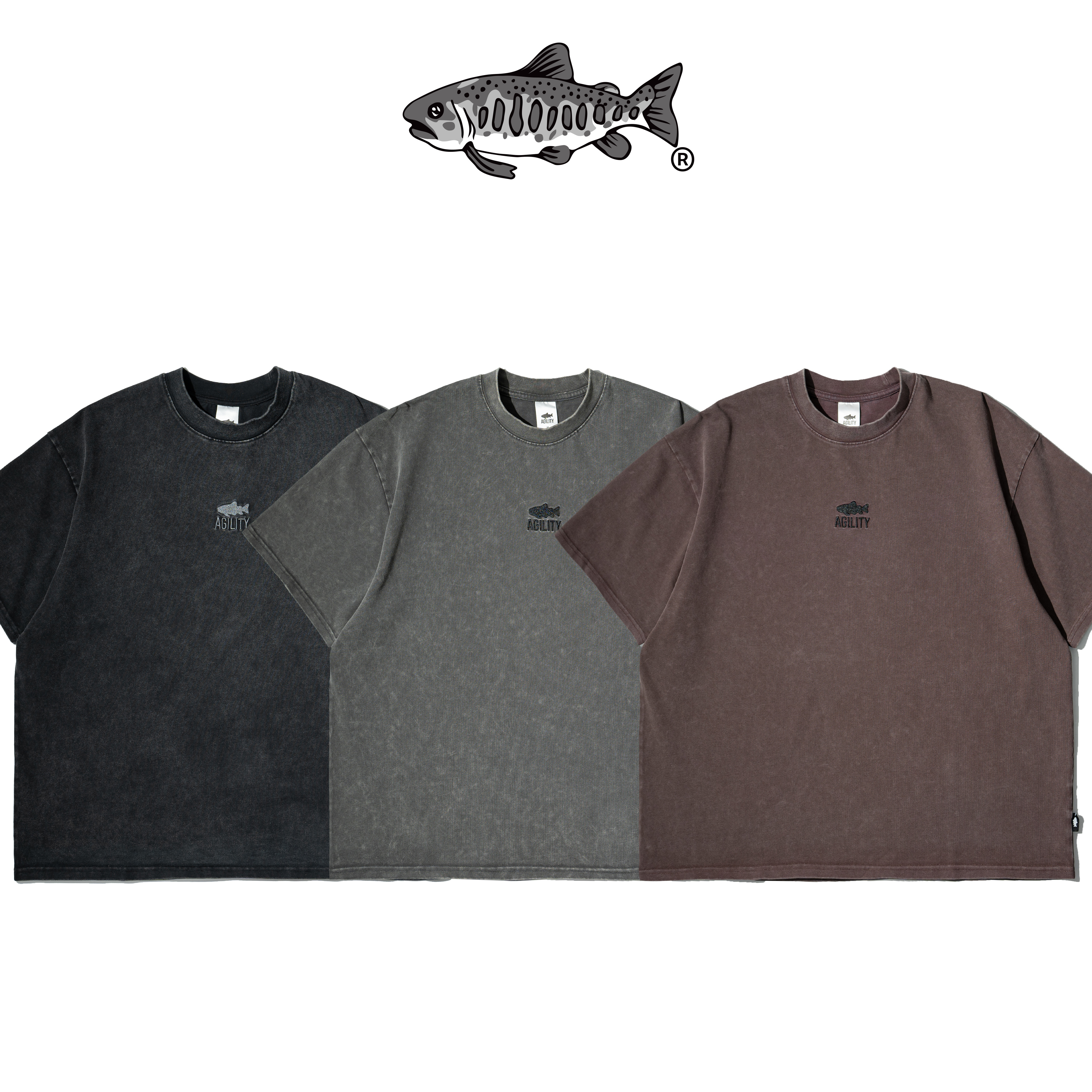 AGILITY Image Heavy Tee / Washed Shadow 水洗魚影 [RS0-WD]