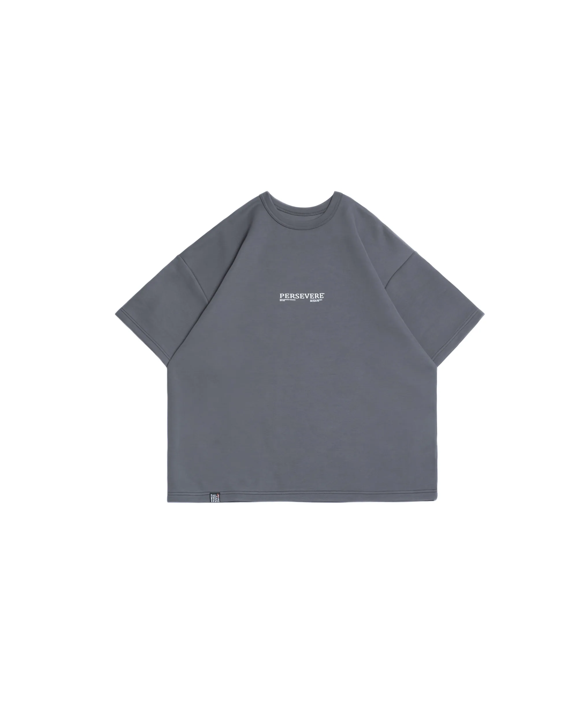 PERSEVERE LOOSE-FIT COTTON T-SHIRT - DARK GREY
