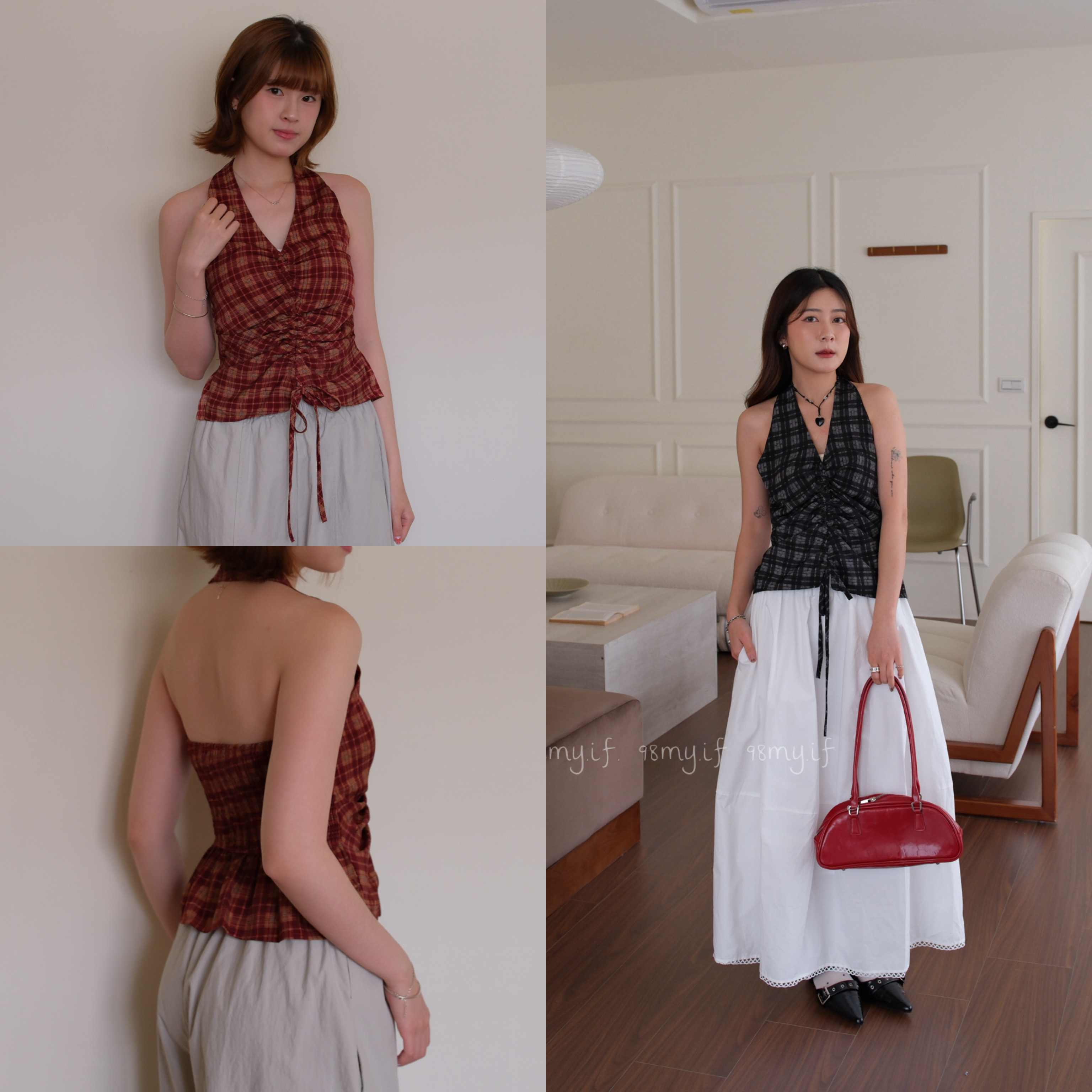 A35 性感野貓 繞脖背心 （2colors)