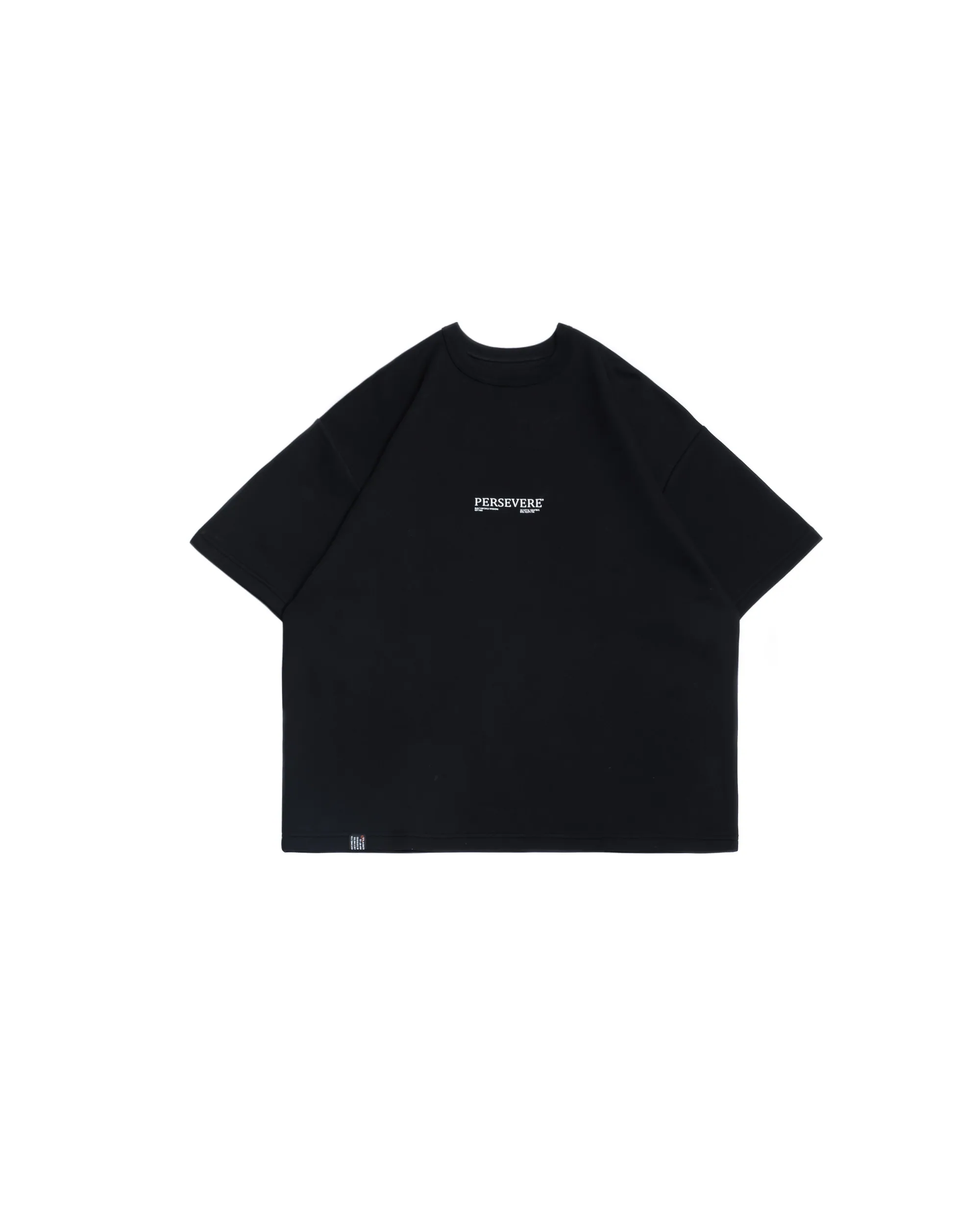 PERSEVERE LOOSE-FIT COTTON T-SHIRT - BLACK