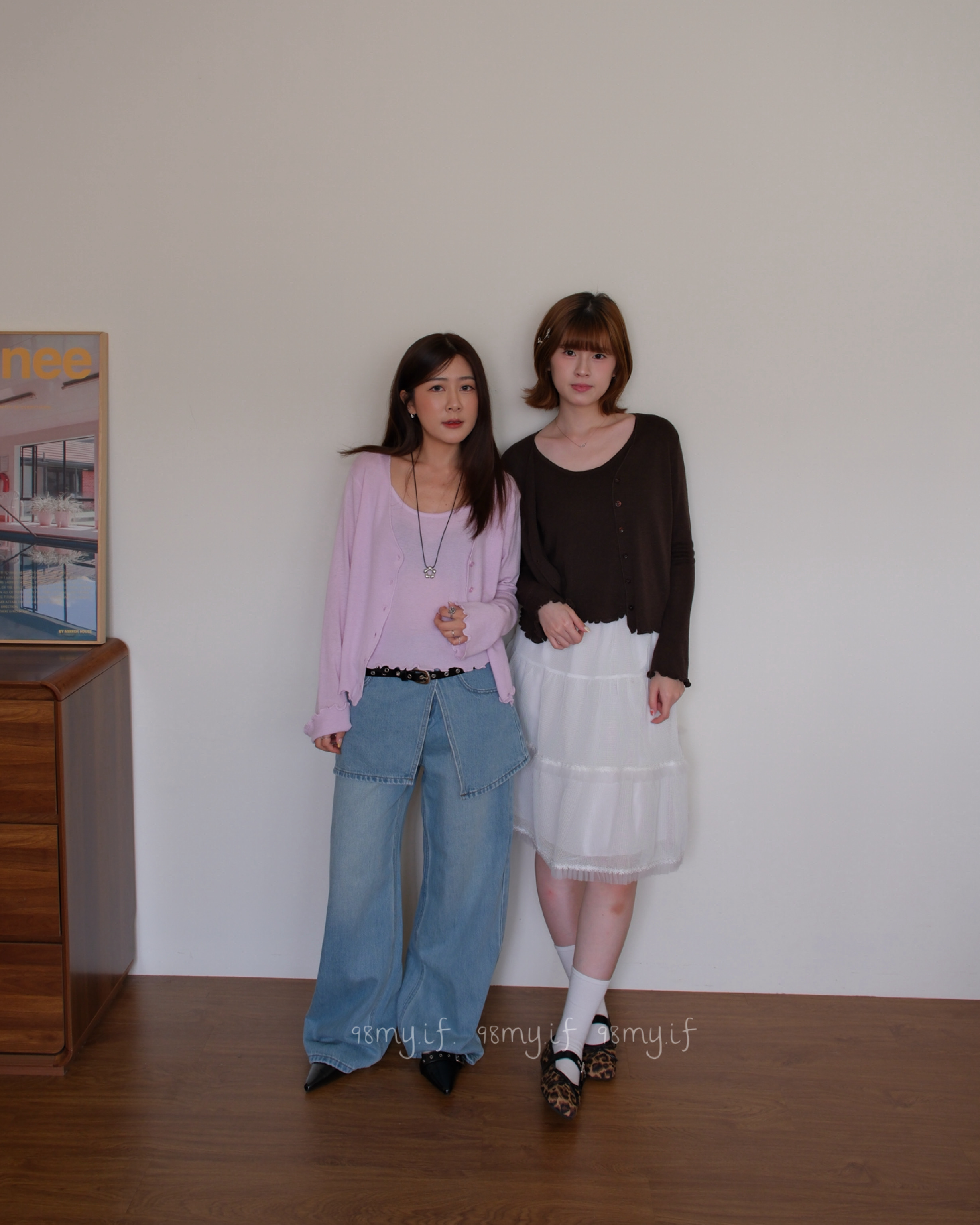 A24 溫柔歐膩 假兩件薄針織上衣 （3colors)