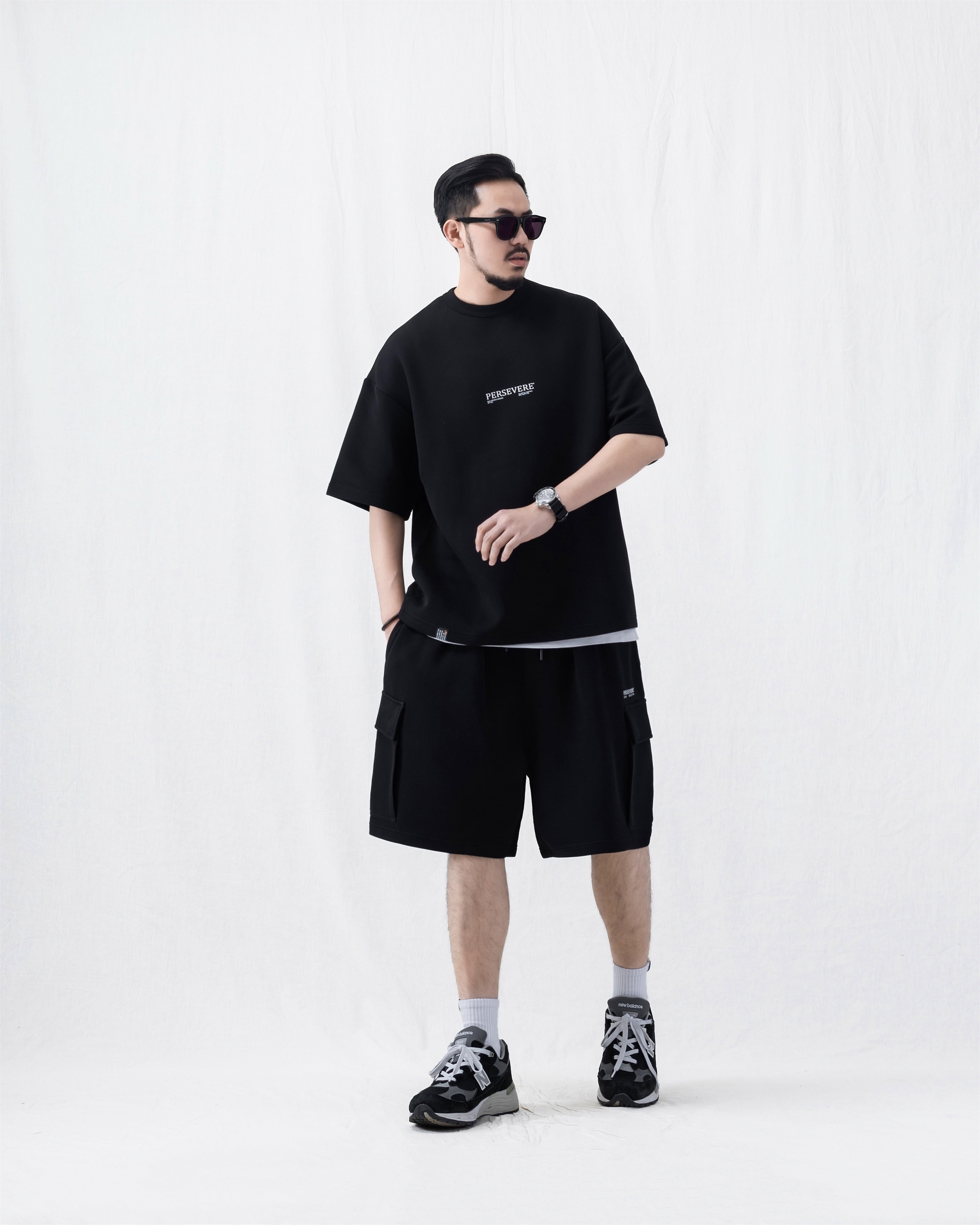 PERSEVERE 寬版 抗皺 透氣 棉質T恤 套裝 黑/白/深灰/橘 26 S/S Loose-Fit Cotton T-Shirt