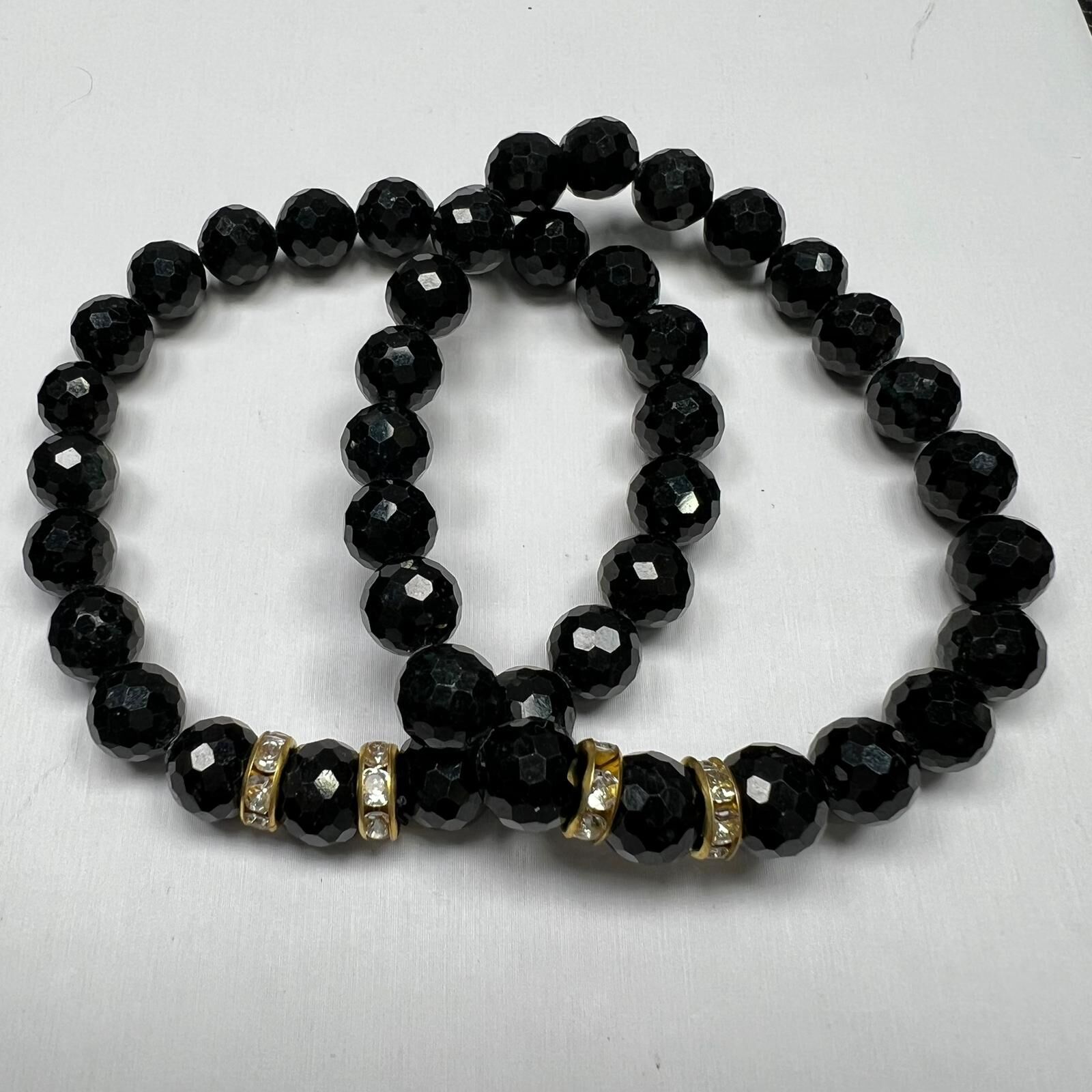 SD15 翡翠鑽石切割烏雞手串 (BA090)