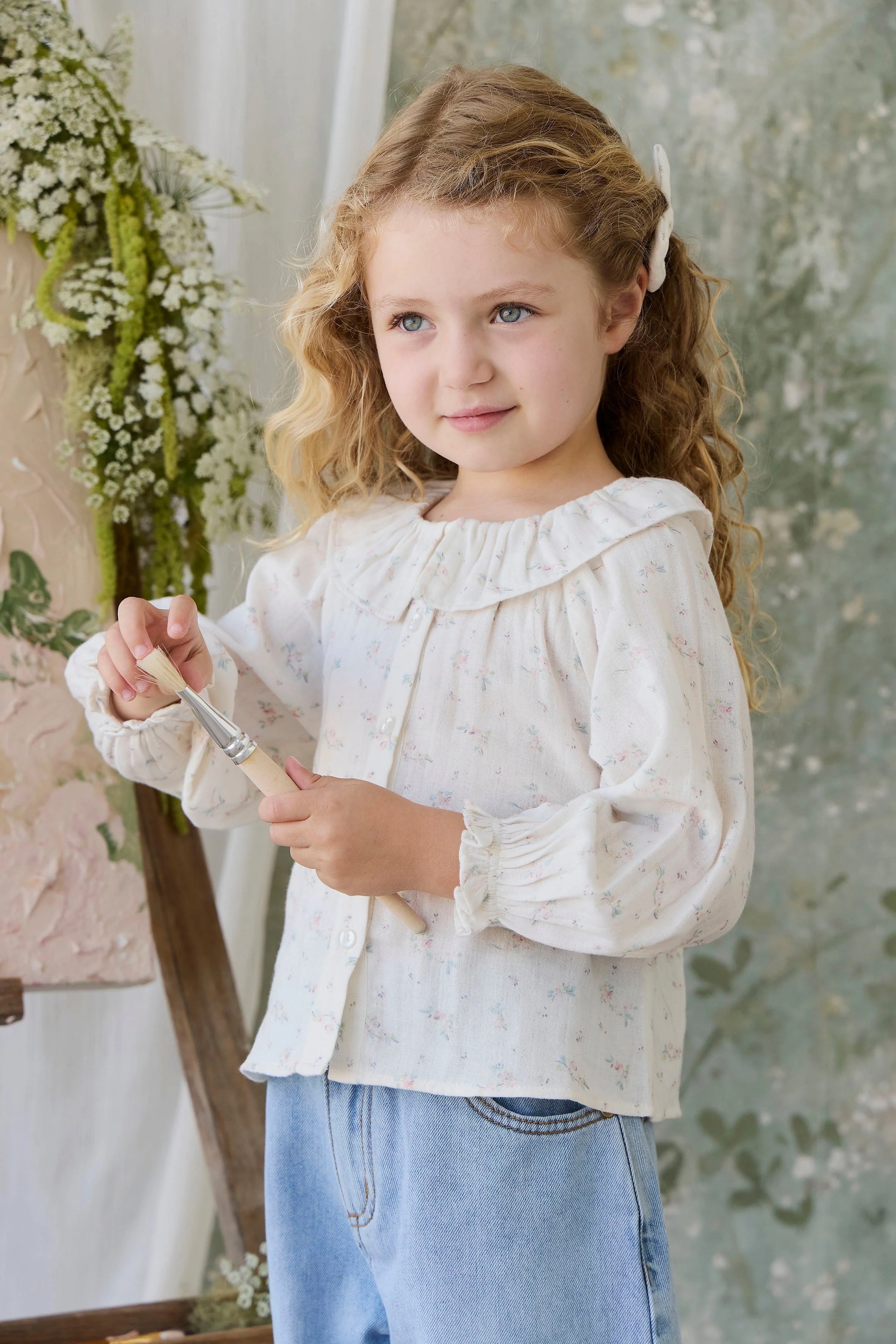 【預購】JAMIE KAY -Organic Cotton Muslin Christabel Blouse（Solange Snow）