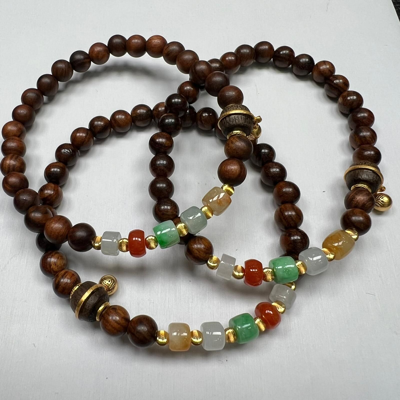 SD21 四彩色翡翠手串 (BA103)