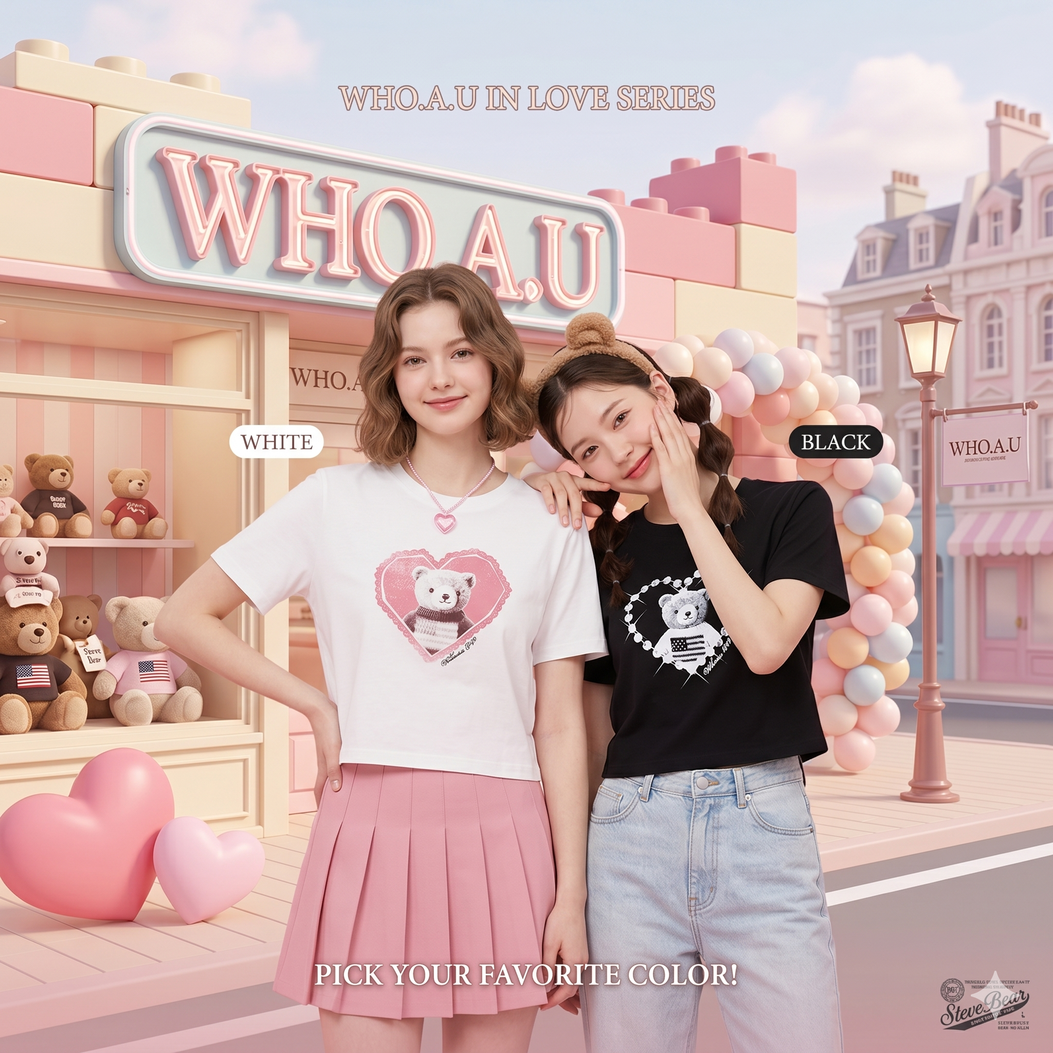 【直播】 WHO.A.U LX041416  "In Love" 系列 T 恤 (女裝版型)