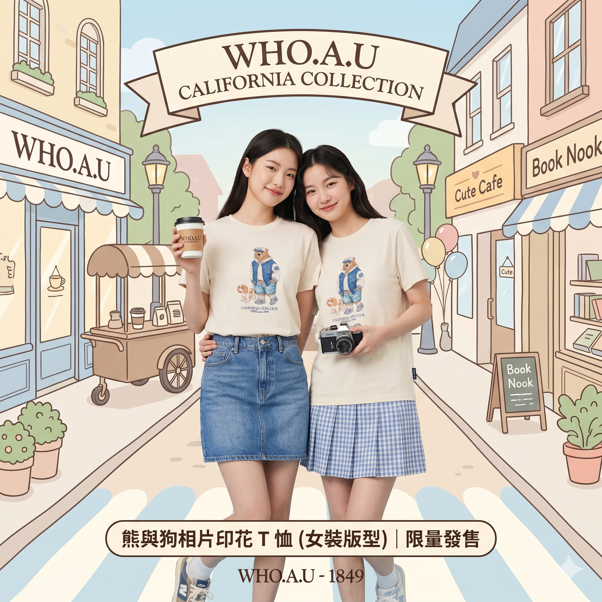 【直播】 WHO.A.U LX041414  相片印花 T 恤 (女裝版型)