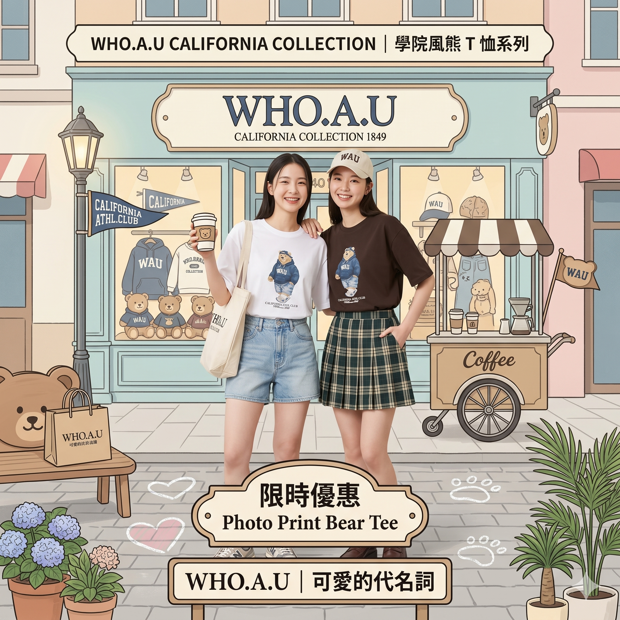 【直播】 WHO.A.U LX041415 相片印花 T 恤