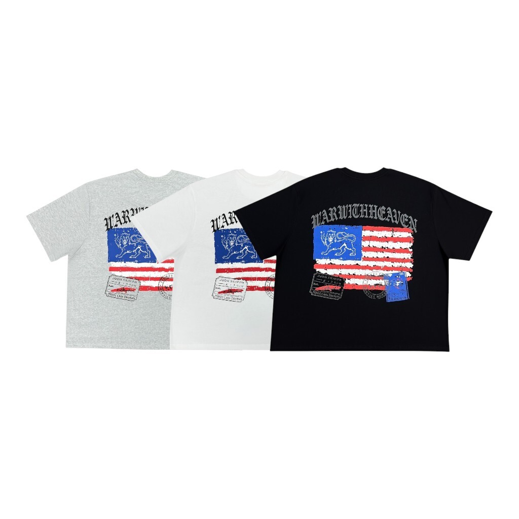 《S.V》斑駁標語國旗短T