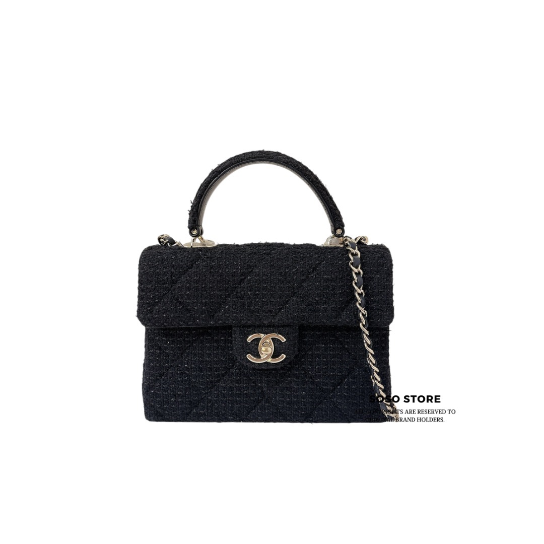 Chanel Tweed Matelasse 2Way - Black / GHW