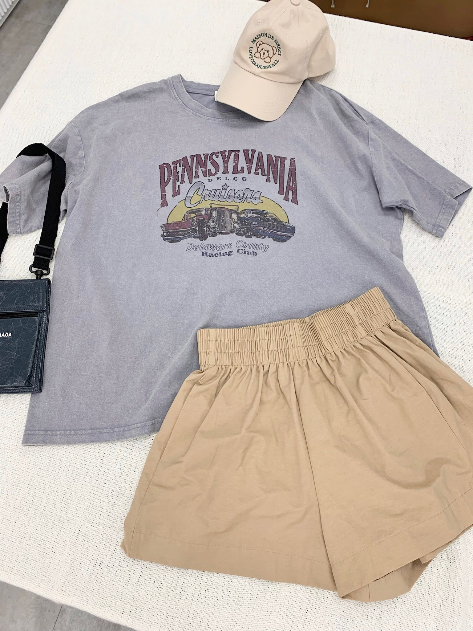 Pennsylvania水洗Tee(霧霾藍)