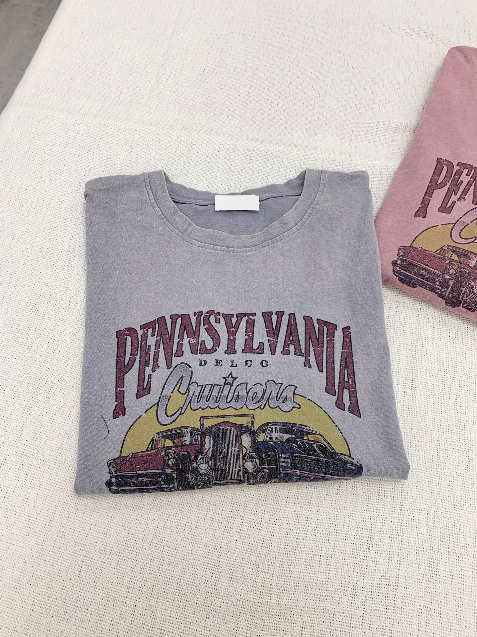 Pennsylvania水洗Tee(霧霾藍)