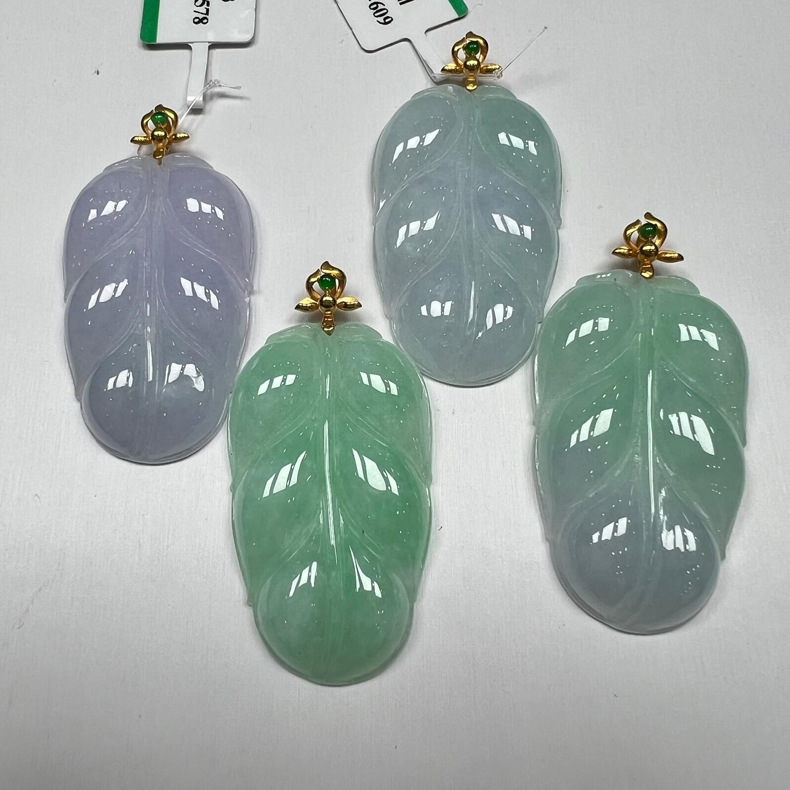 SD63 翡翠葉子18K吊墜 (BA167) **連證書