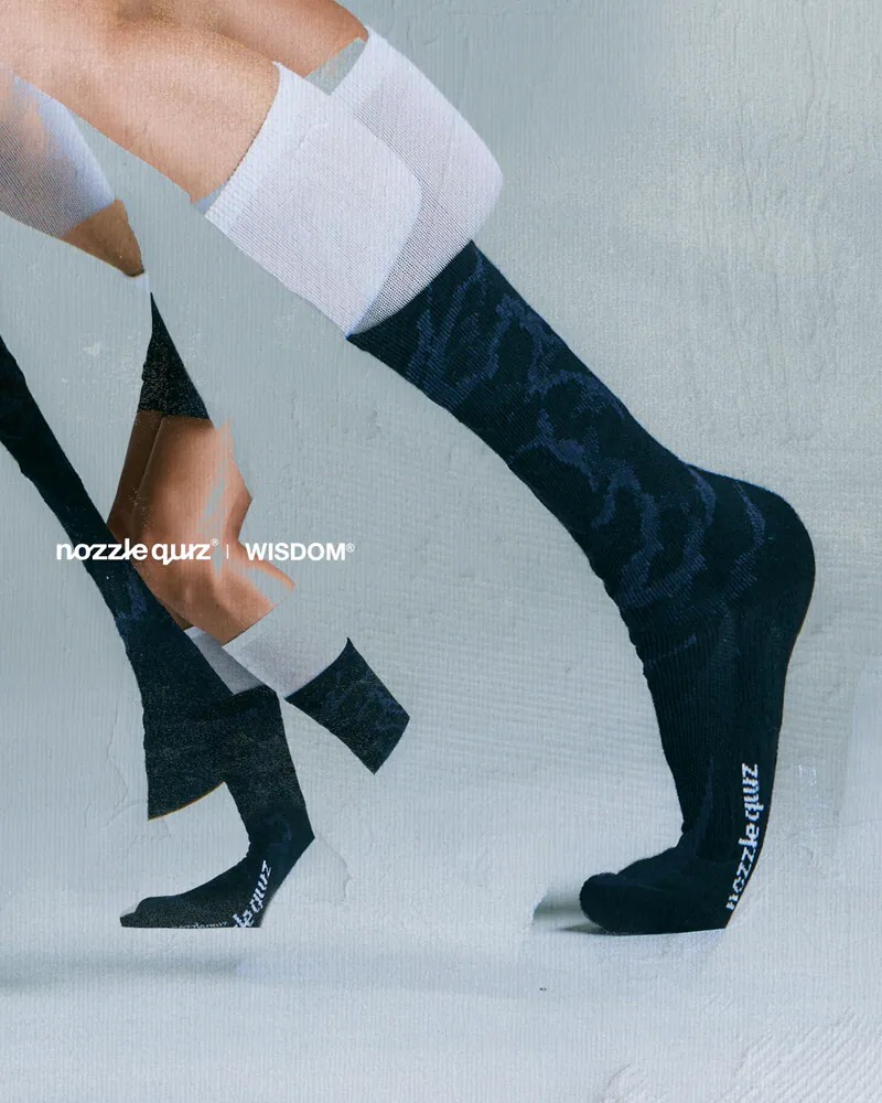 【Focus Store】現貨 WISDOM® x nozzle quiz® Graphic Socks "Black" 黑色 高筒休閒襪 EI-WDSX06KK
