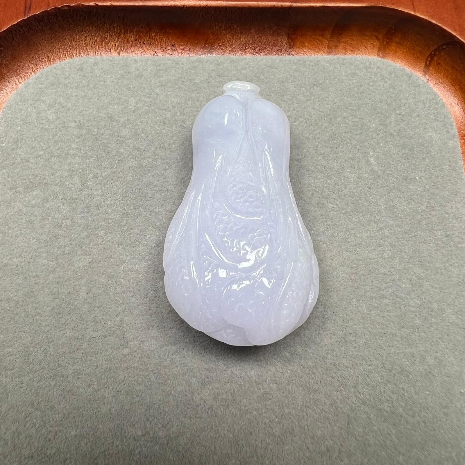 SD87 糯冰紫白菜罕有冰件 連18K金扣頭 **連證書