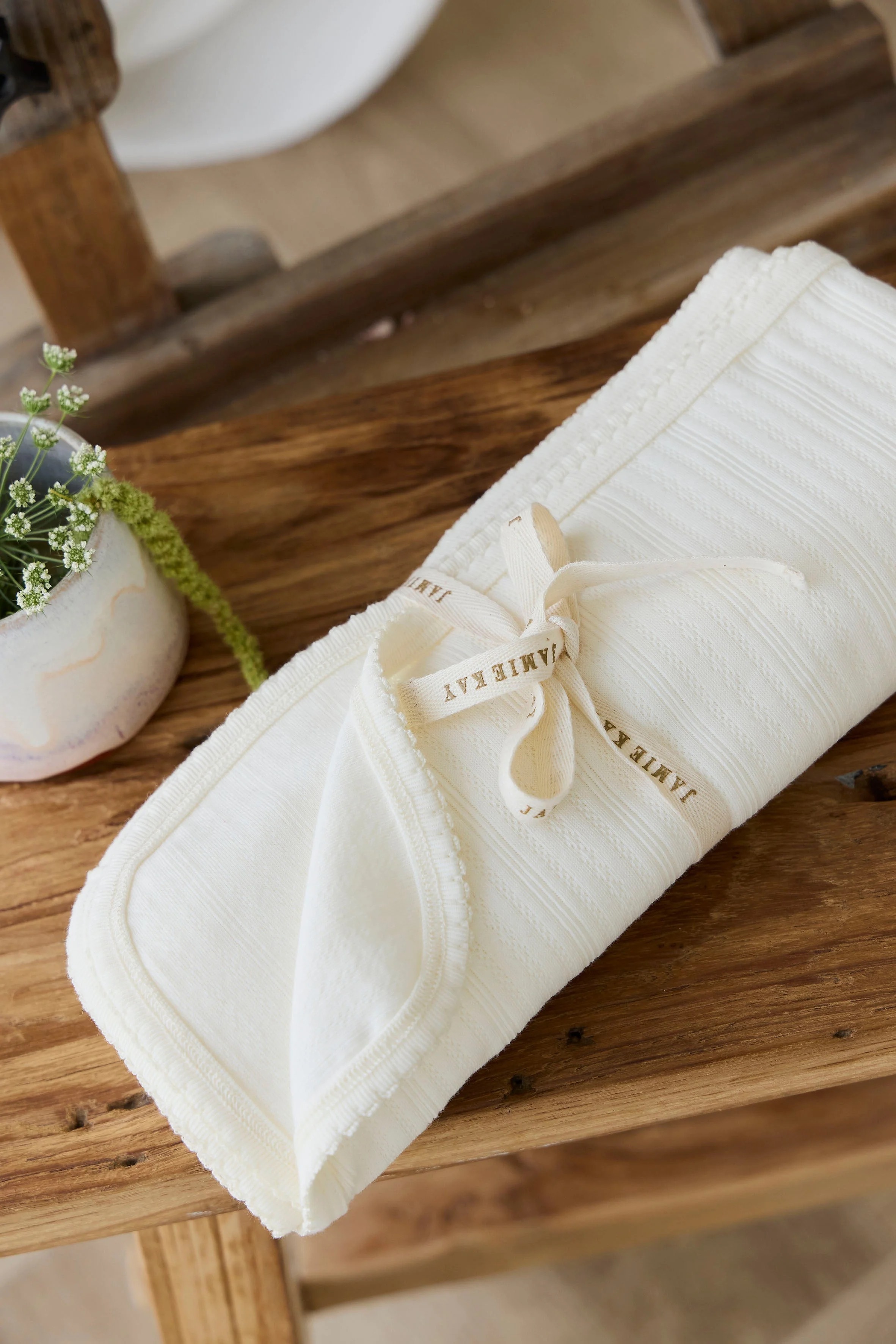 【預購】JAMIE KAY -Organic Cotton Pointelle Murphy Wrap（Parchment）