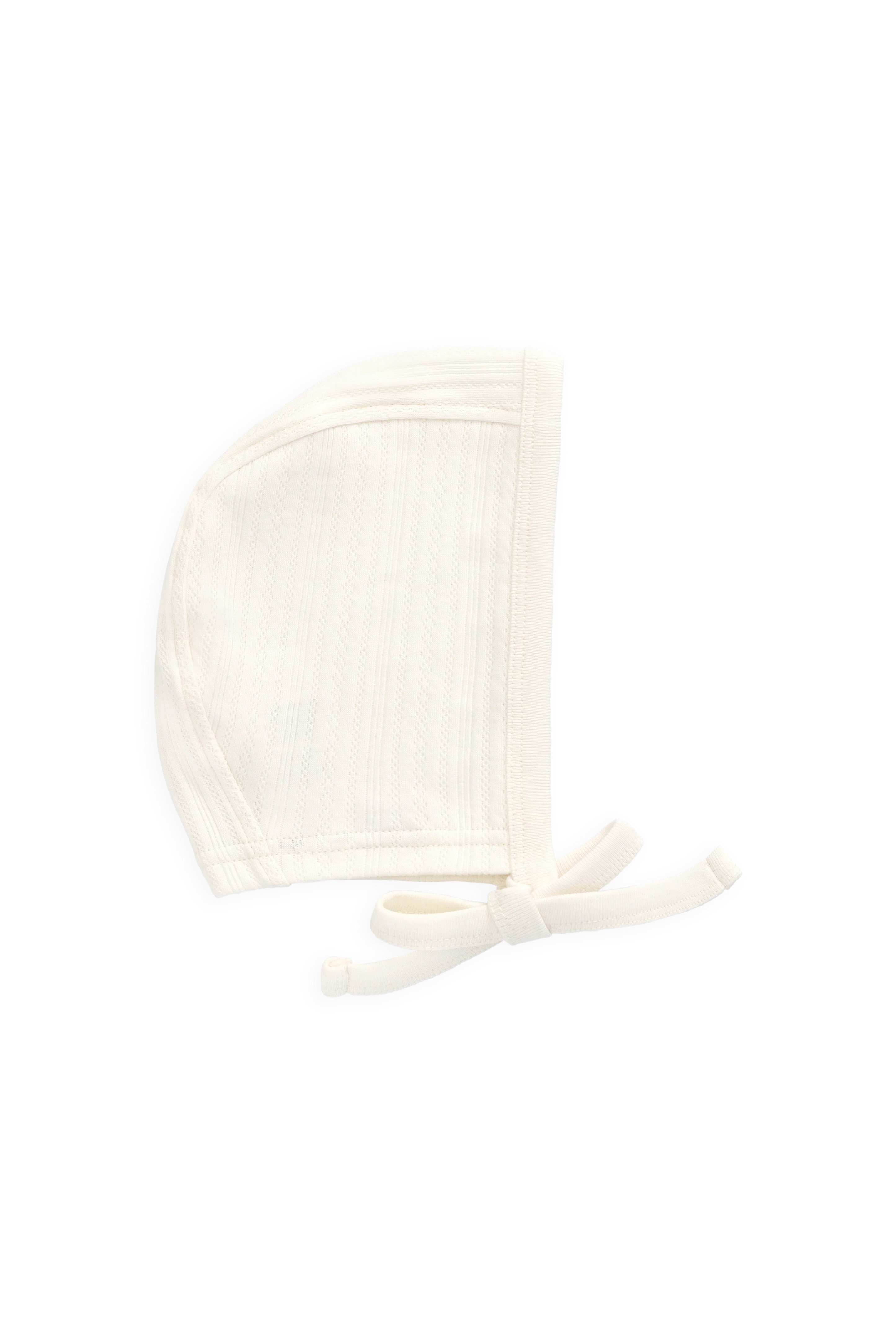 【預購】JAMIE KAY -Organic Cotton Pointelle Bonnet（Parchment）
