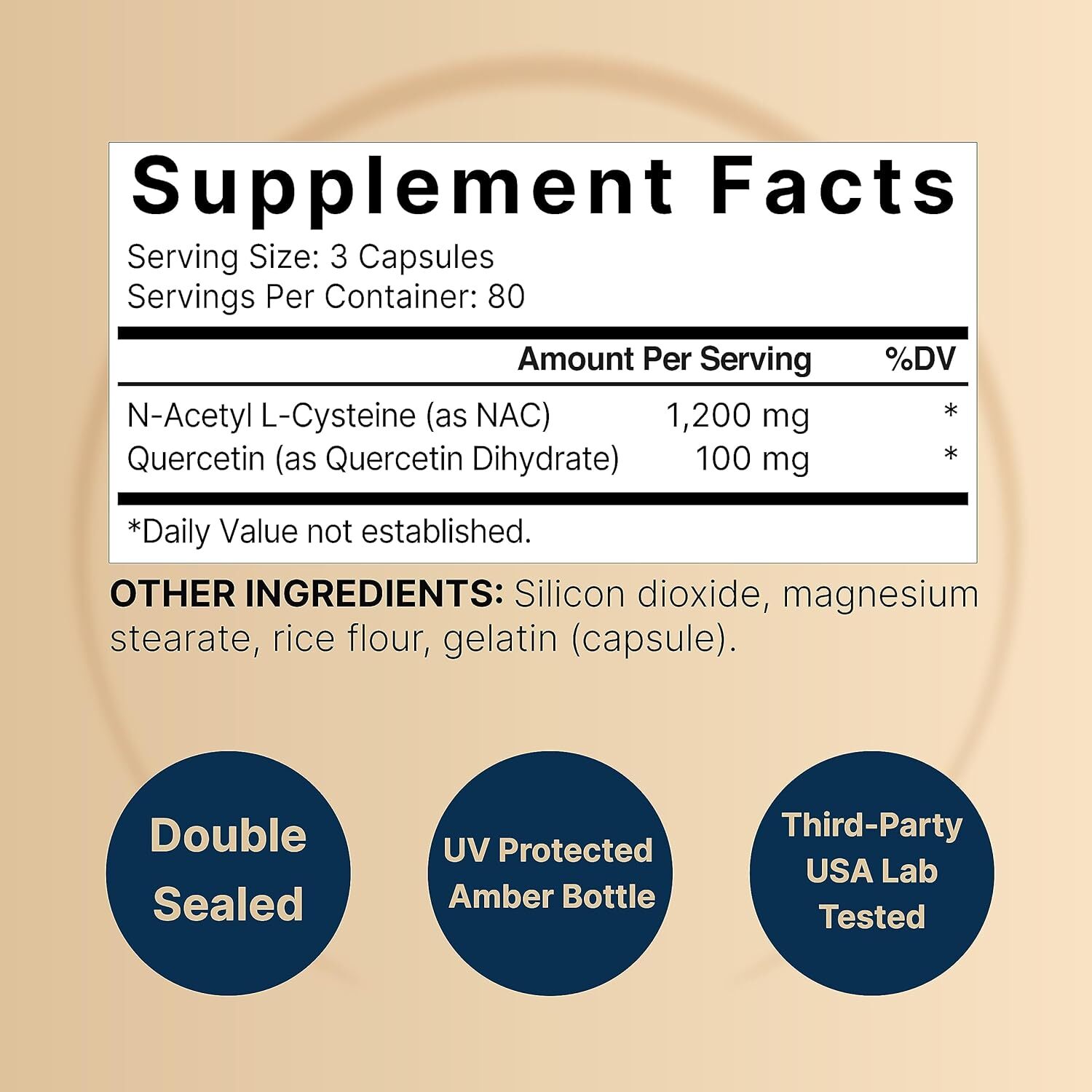 代購 NatureBell NAC 1,200mg with Quercetin 480 Capsules (2 Pack)