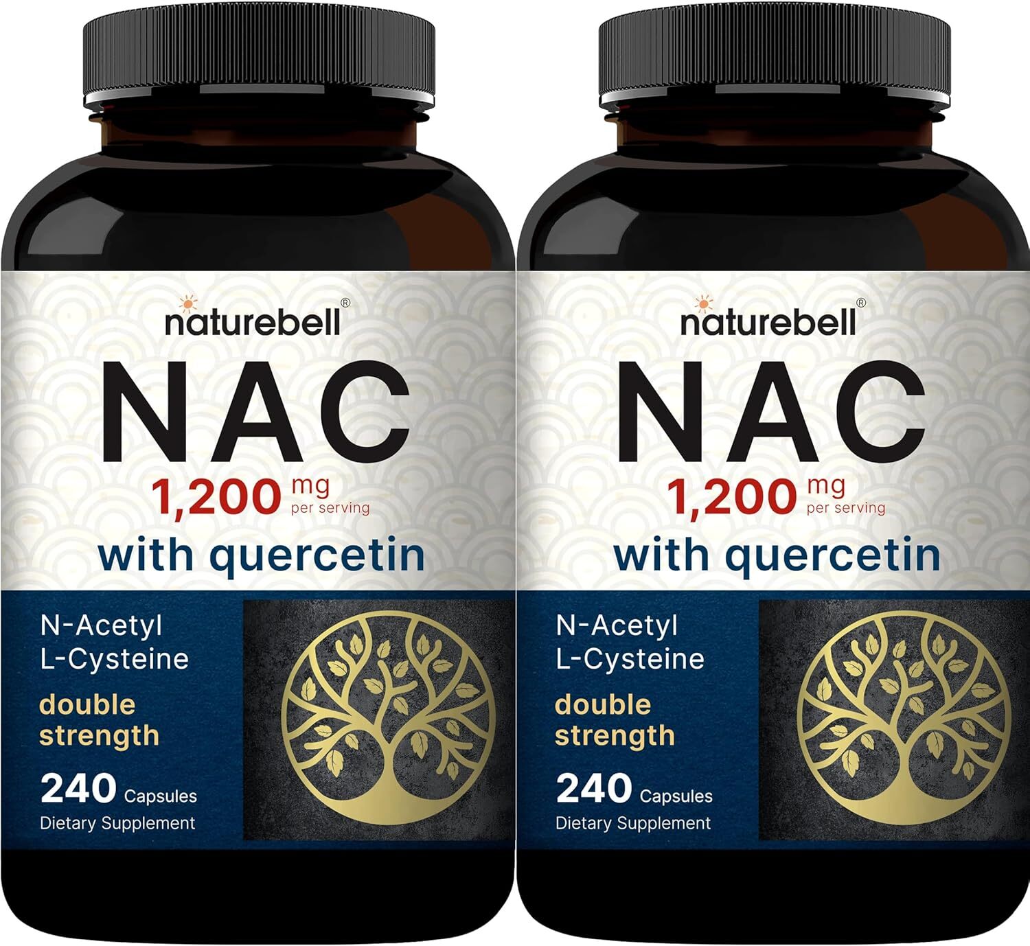 代購 NatureBell NAC 1,200mg with Quercetin 480 Capsules (2 Pack)