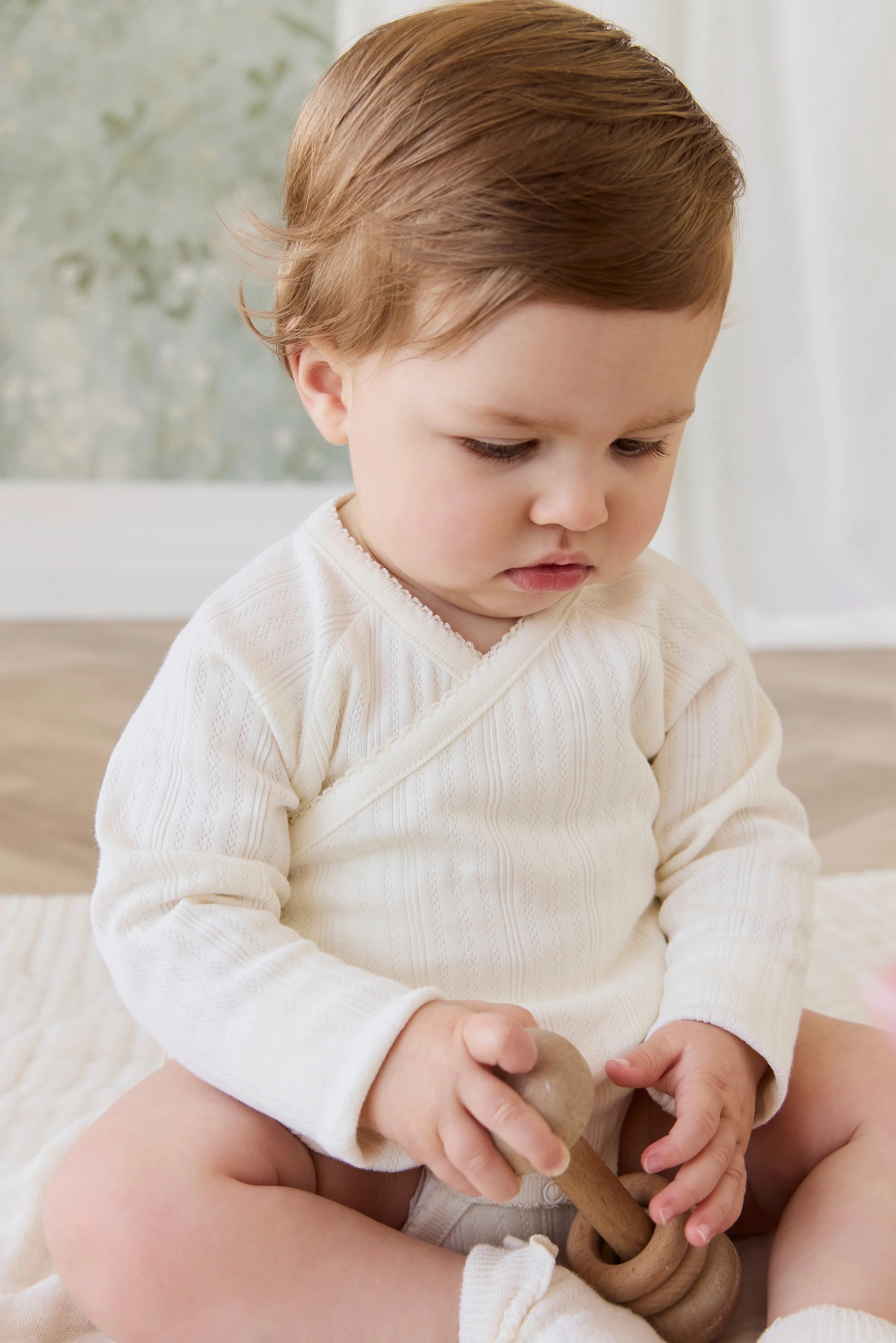 【預購】JAMIE KAY -Organic Cotton Pointelle Marina Bodysuit（Parchment）