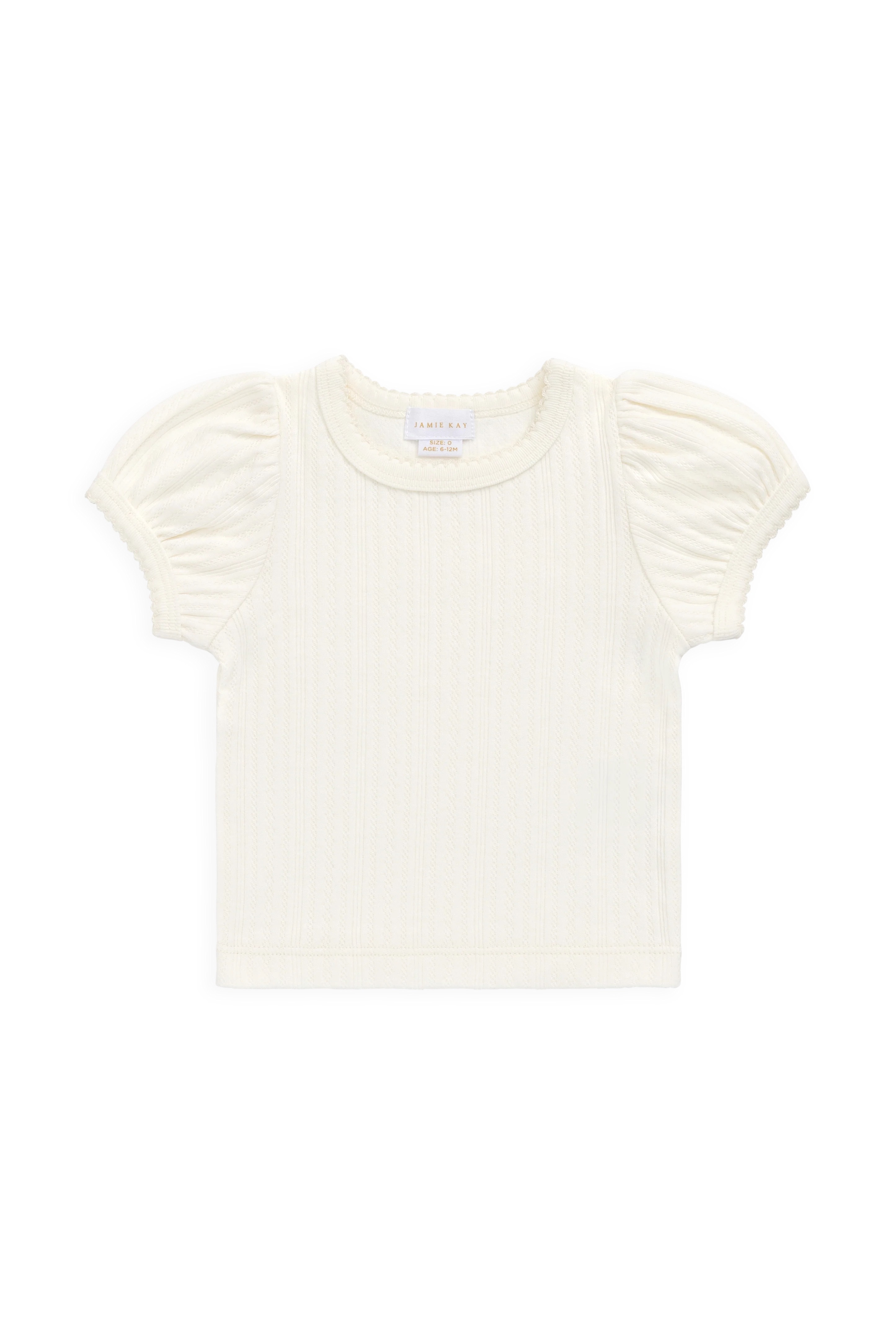 【預購】JAMIE KAY -Organic Cotton Pointelle Rhea Top（Parchment）