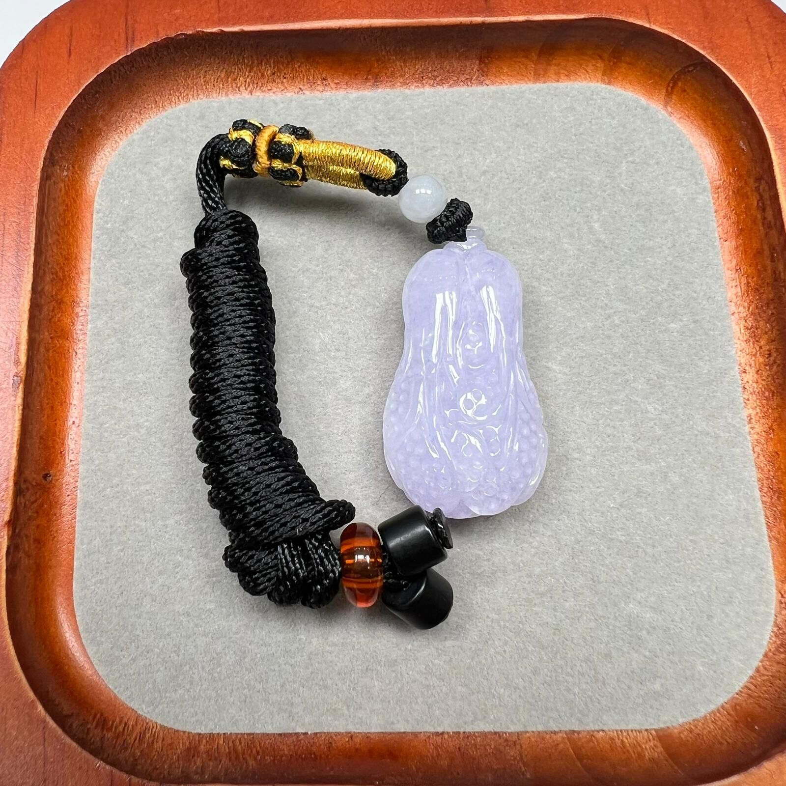 SD104 糯冰紫白菜罕有冰件 連18K金扣頭 **連證書