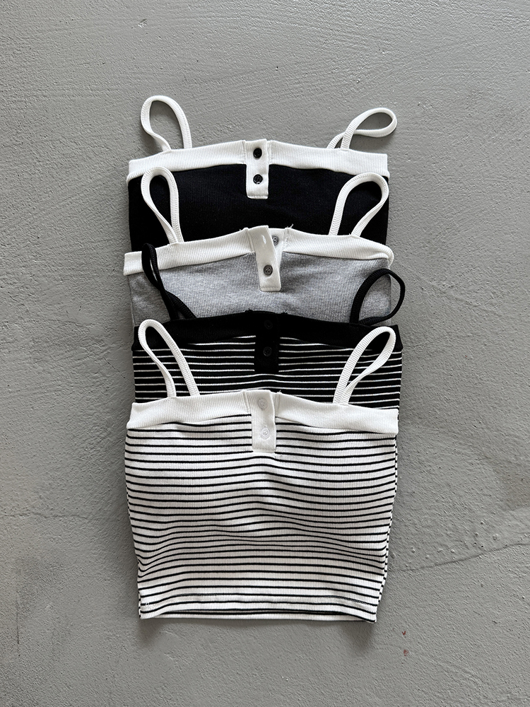 BB微甜女孩 ! 雙扣滾邊bratop (4色，有胸墊)