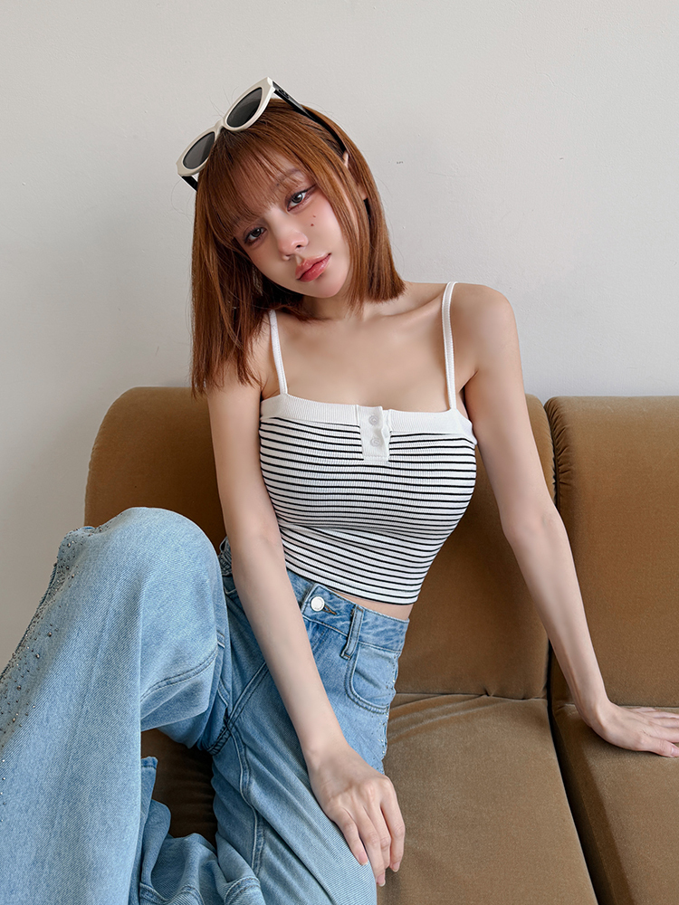 BB微甜女孩 ! 雙扣滾邊bratop (4色，有胸墊)