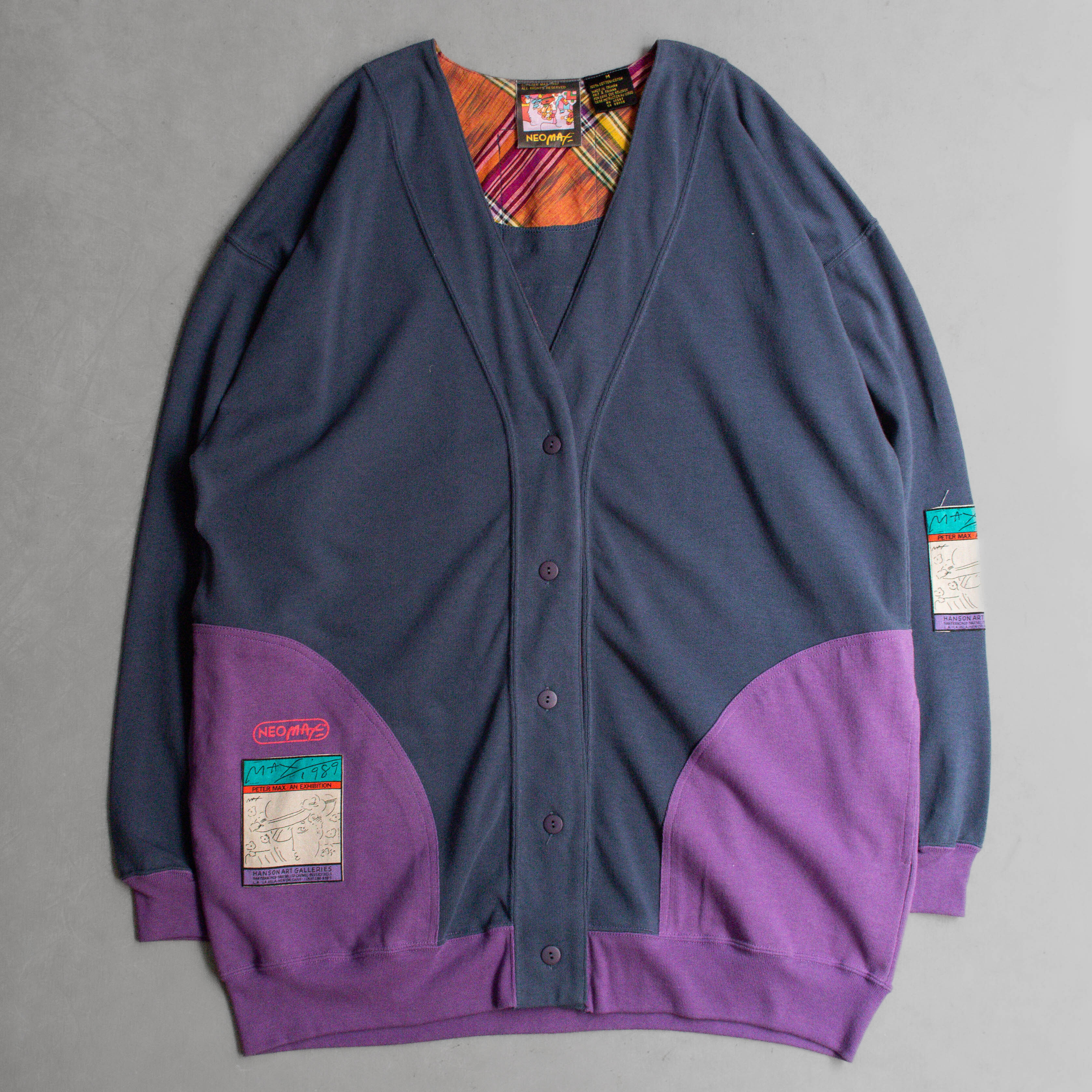 PETER NEO MAX SWEAT CARDIGAN 美國 深藍 紫色 插畫 開襟外套