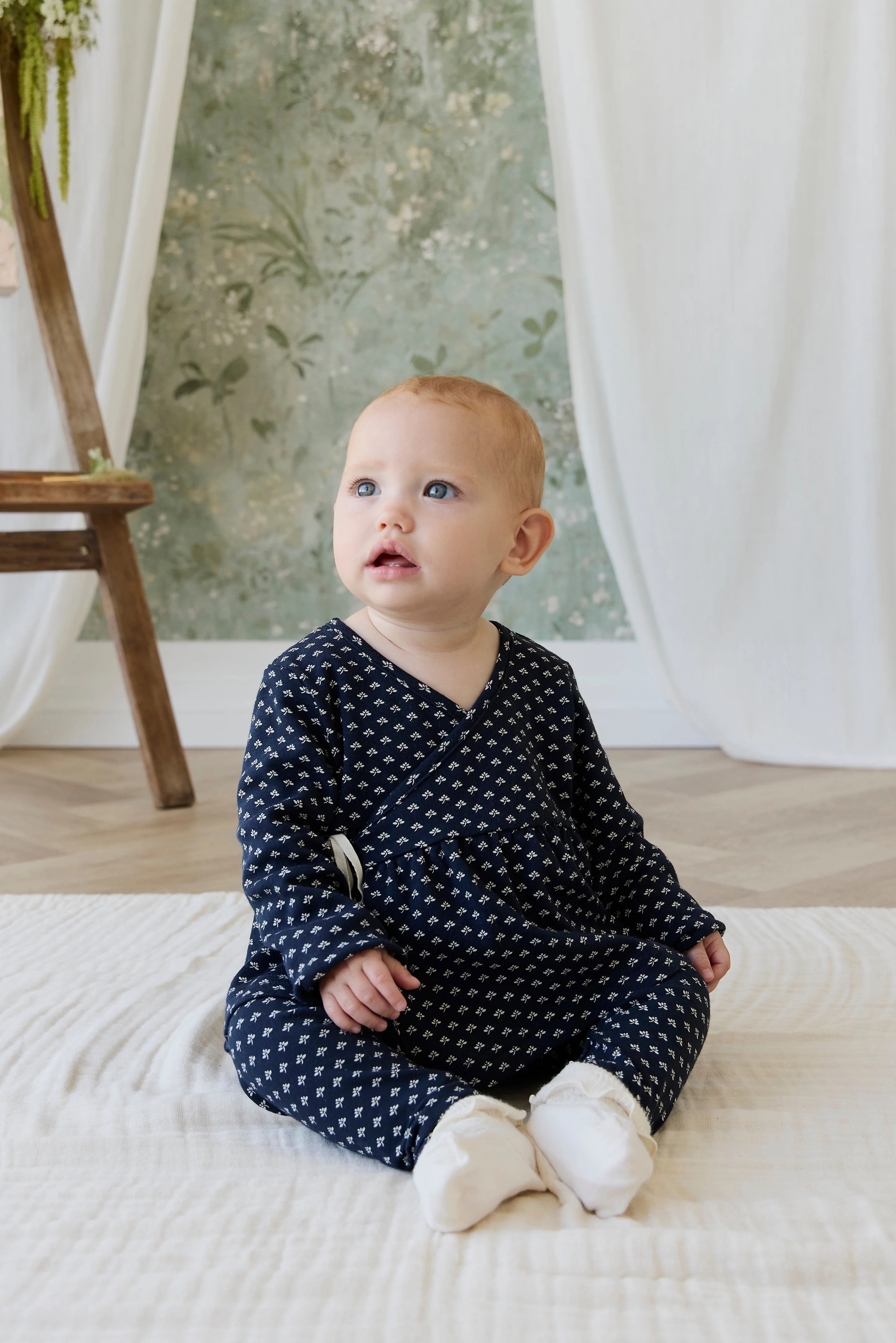 【預購】JAMIE KAY -Organic Cotton Petal Wrap Top（Lisa Petite Indigo）