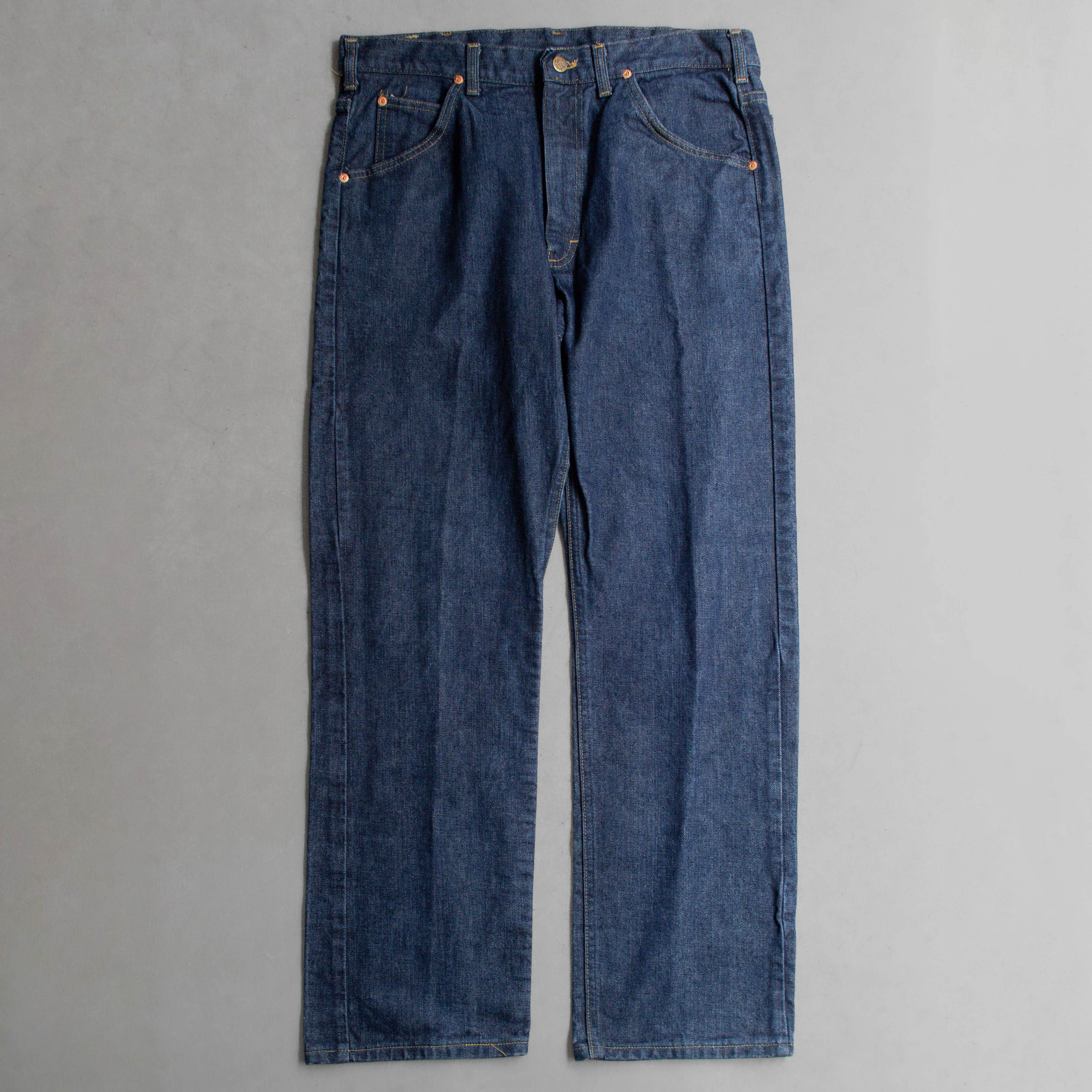 70S LEE 200 DENIM PANTS 美國製 原色 深藍 拉鍊 直筒 牛仔 丹寧 長褲