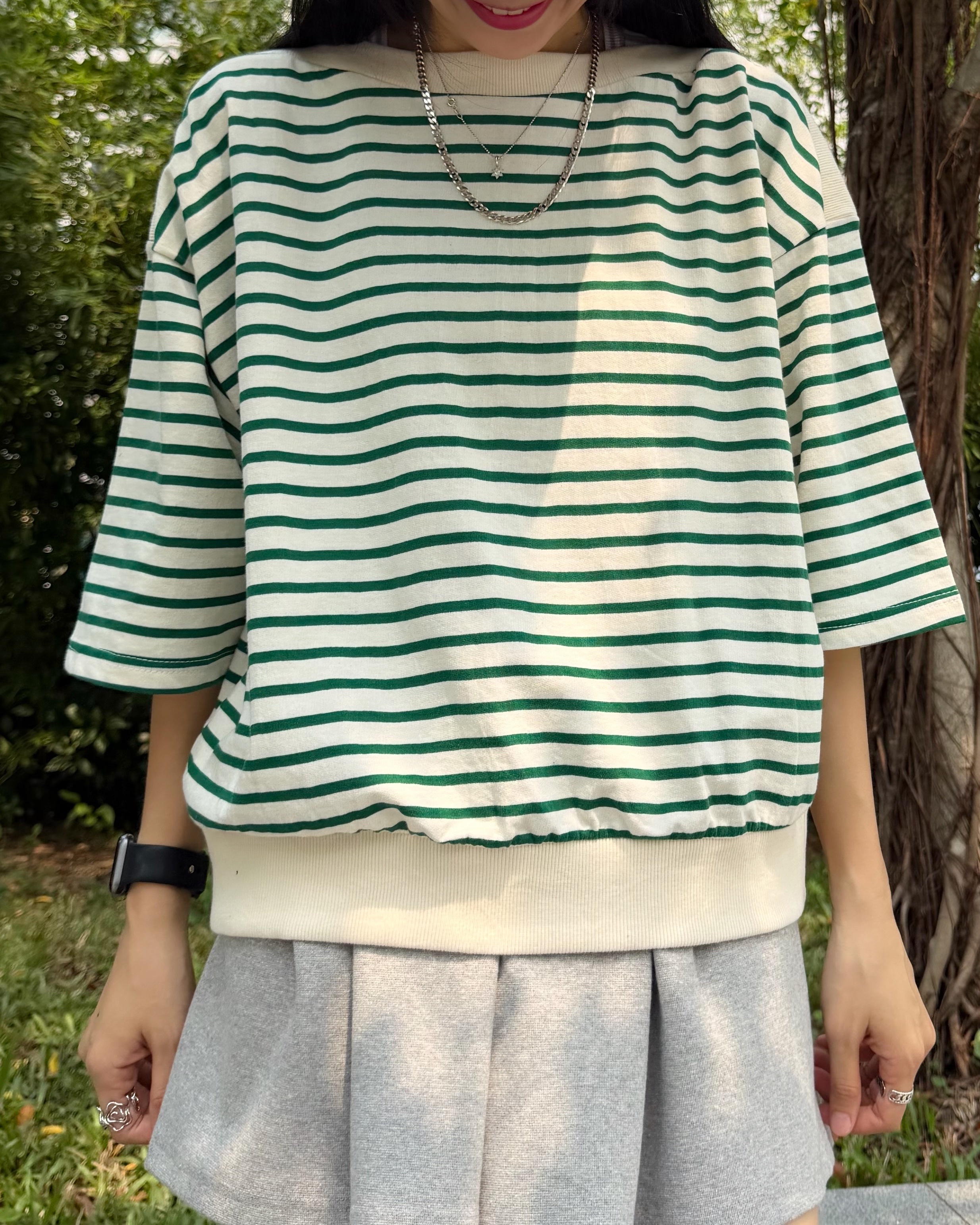 4月新品♥中袖橫間Top