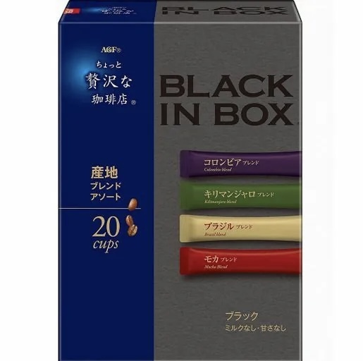 【連線大優惠】JP AGF Black In Box 四種產地風味 即溶黑咖啡 20條 3502 TK260414