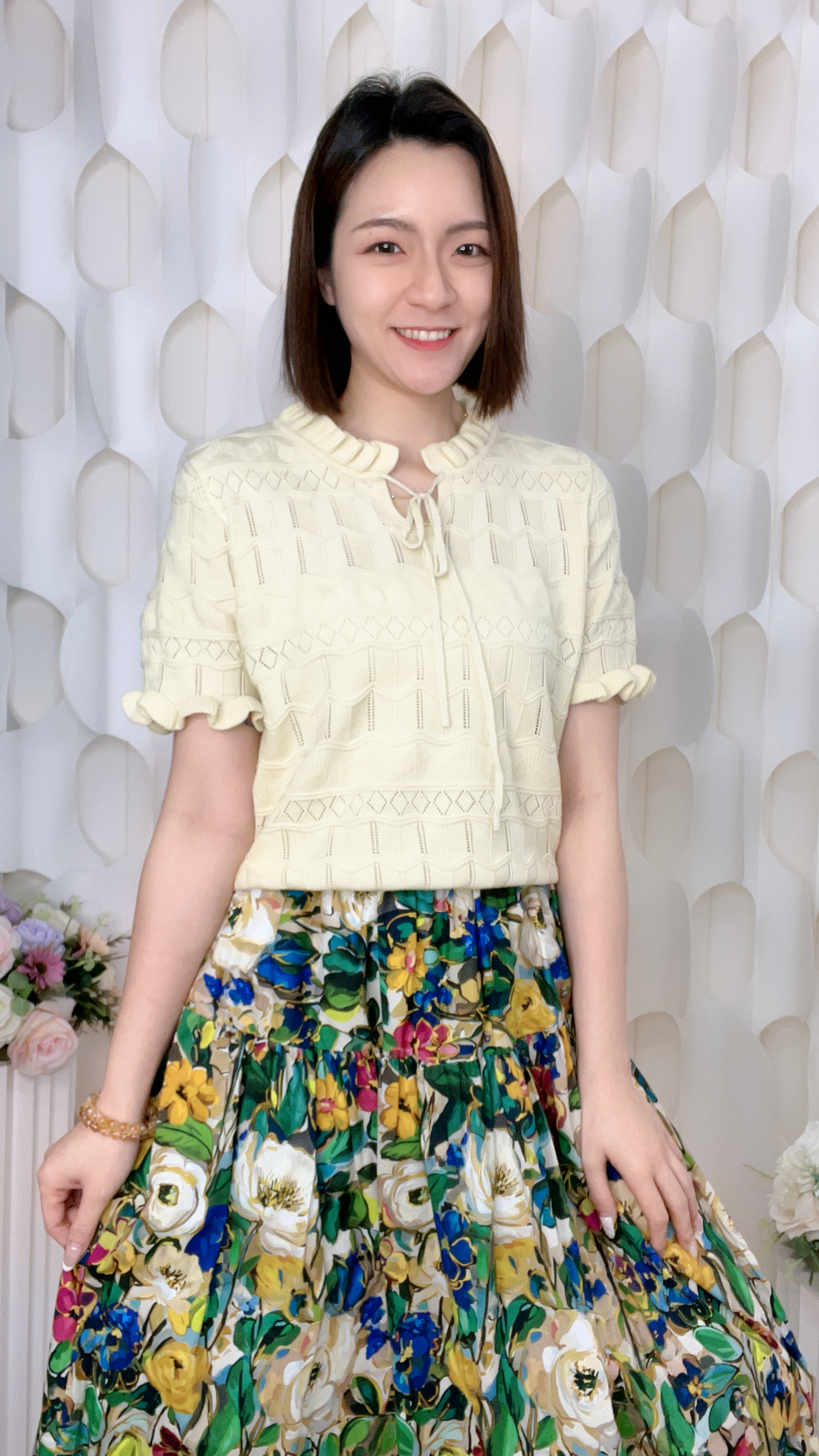 折線條子RUFFLE薄針織上衣(胸38-42 腰36-42 長20吋)7500 #1404clo