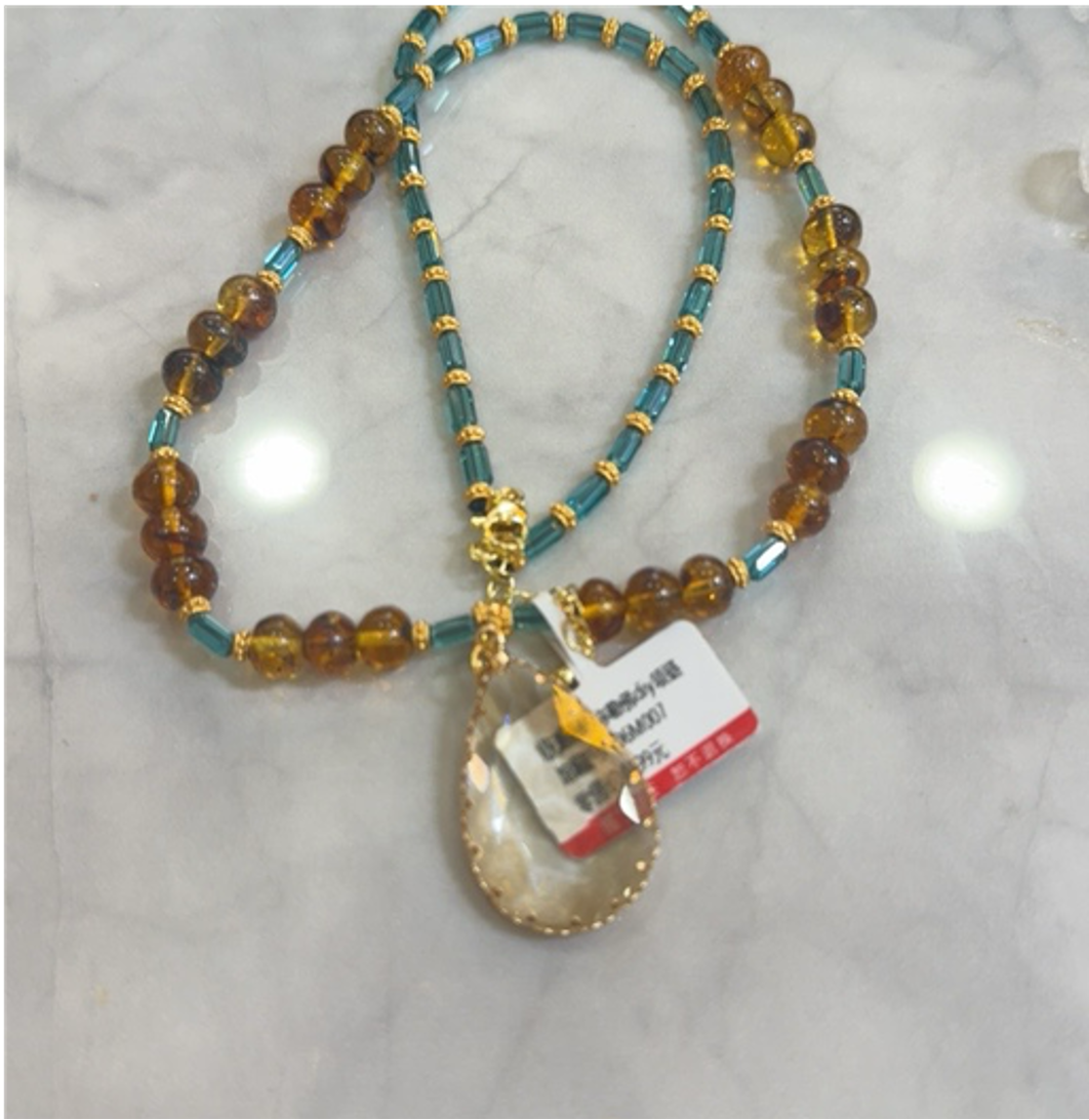 0414gz60-GZday1-撫順琥珀4月-撫順藥珀DIY項鏈7m（A60）