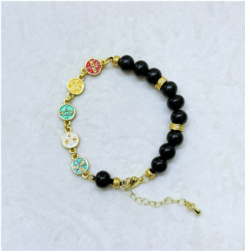 0414gz62-GZday1-撫順琥珀4月-撫順翳珀diy手鏈8m24k包金（A62）